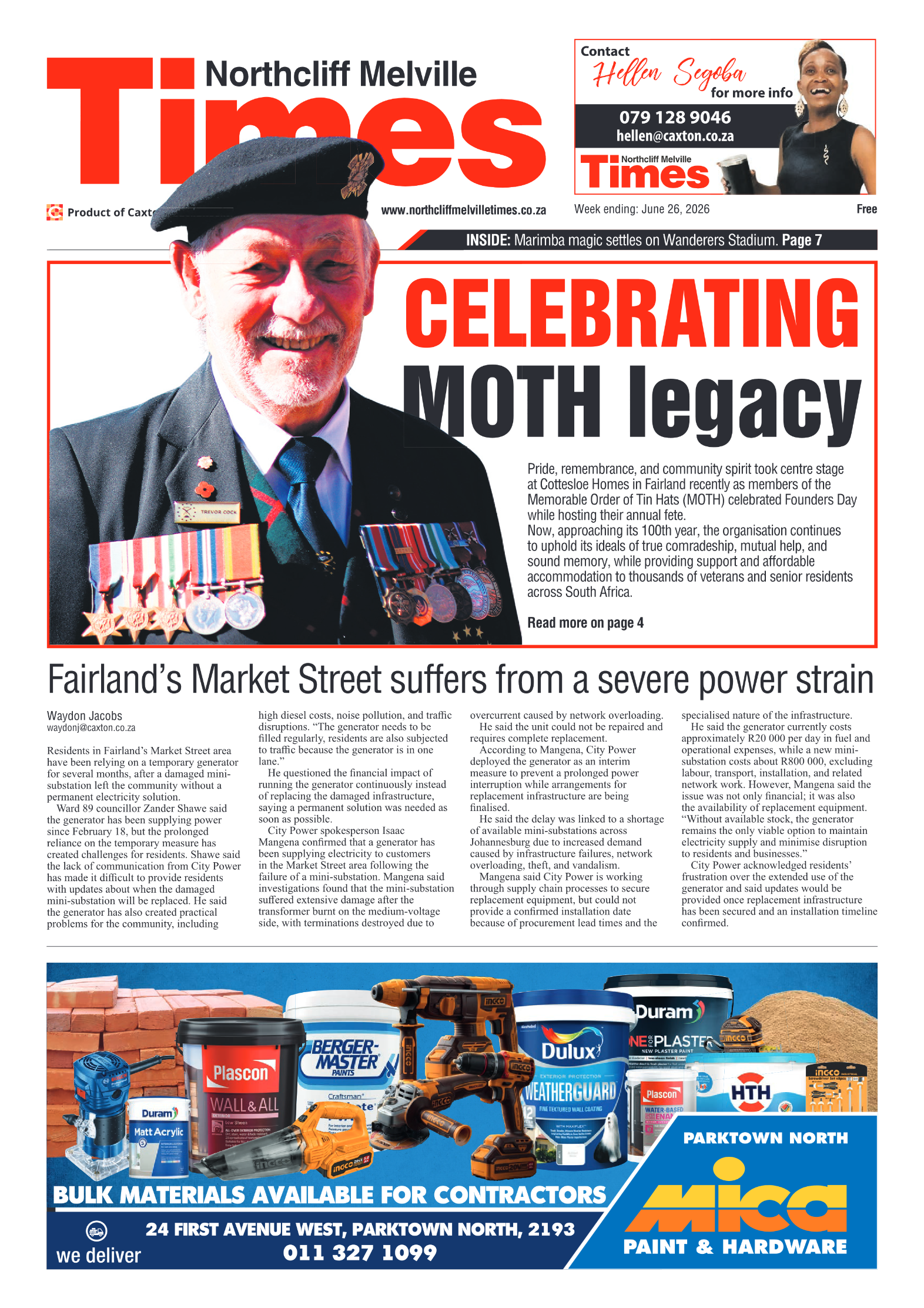 Northcliff Melville Times 26 June 2026 page 1