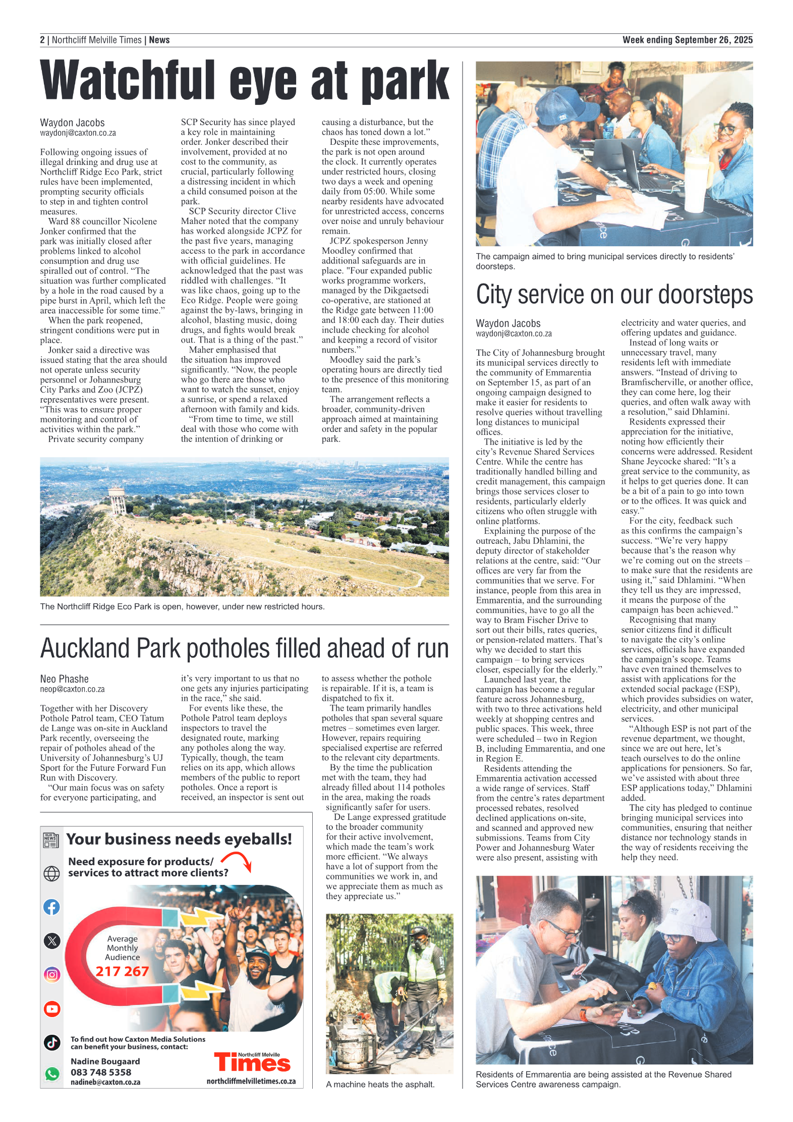 Northcliff Melville Times 26 September 2025 page 2
