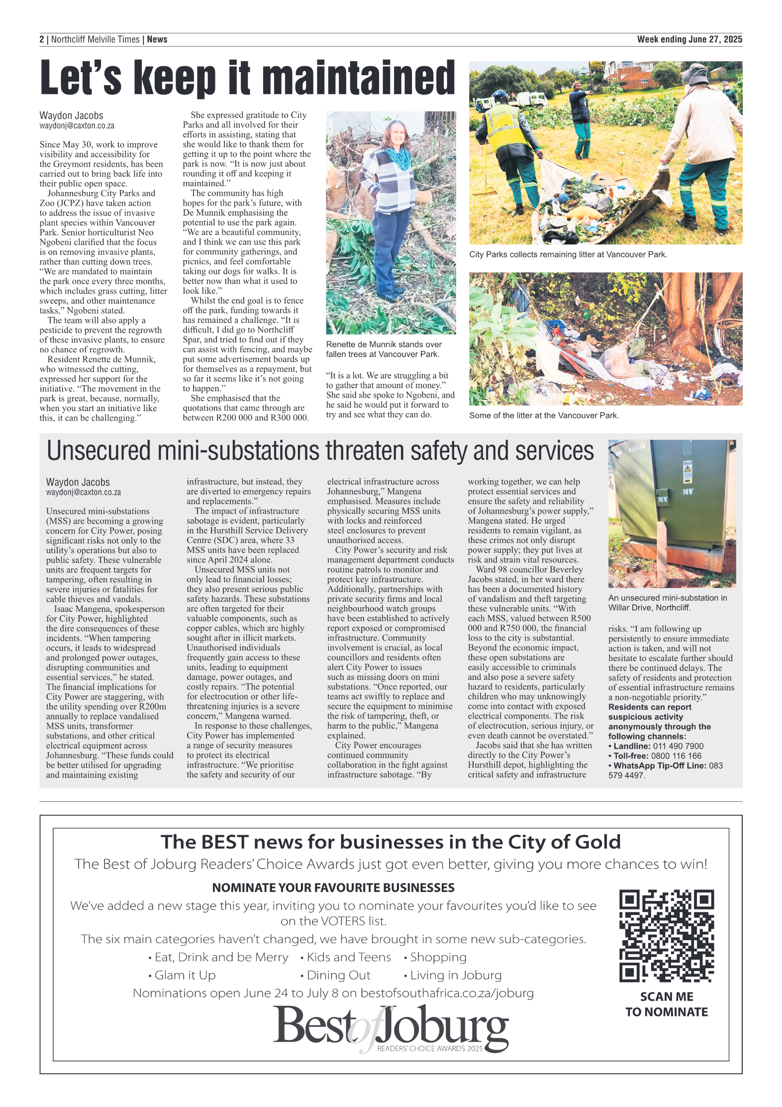 Northcliff Melville Times 27 June 2025 page 2
