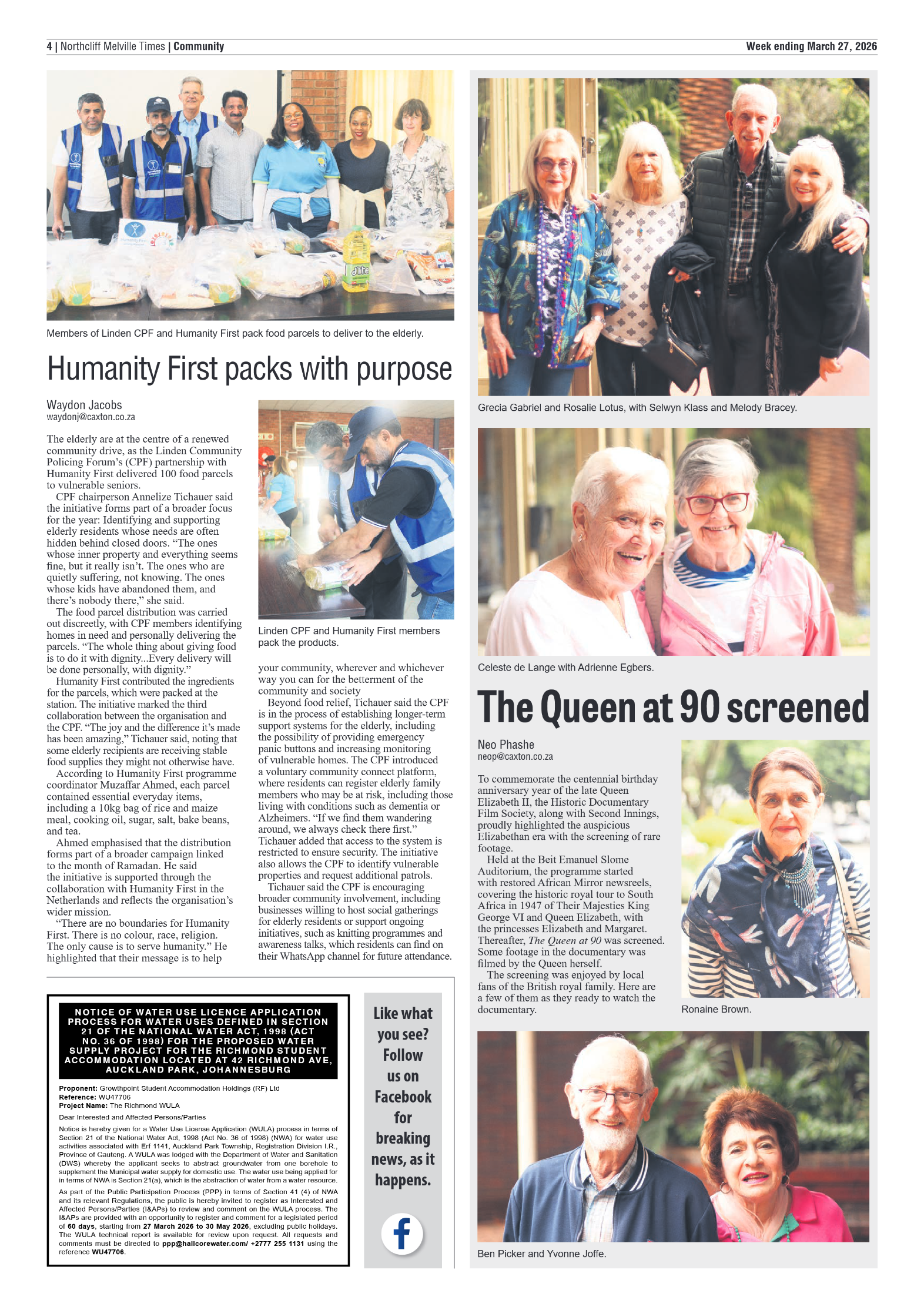 Northcliff Melville Times 27 March 2026 page 4