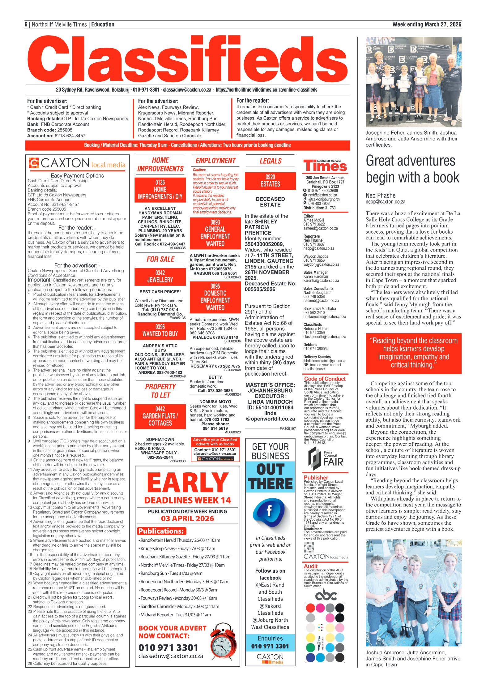 Northcliff Melville Times 27 March 2026 page 6