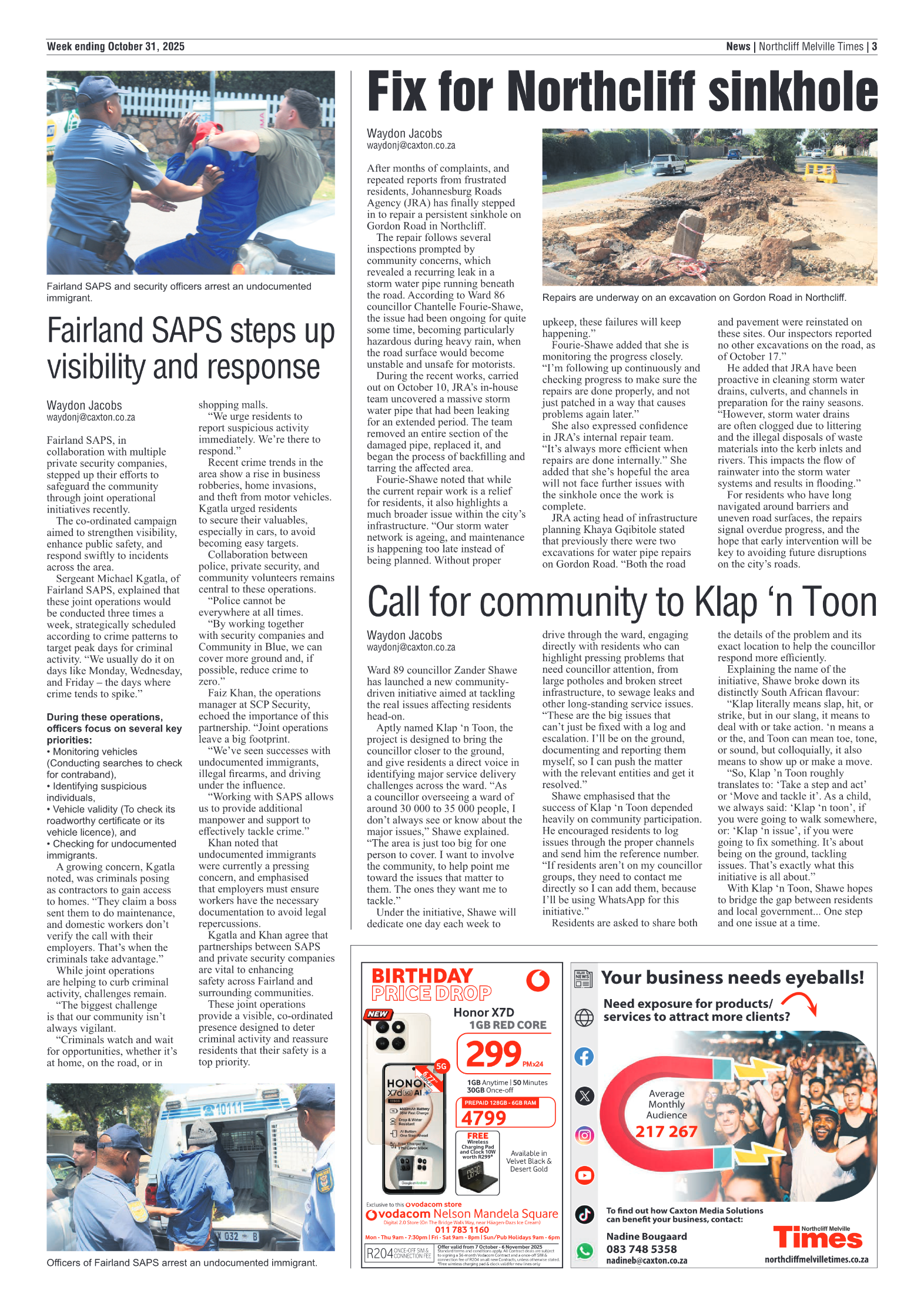 Northcliff Melville Times 31 October 2025 page 3