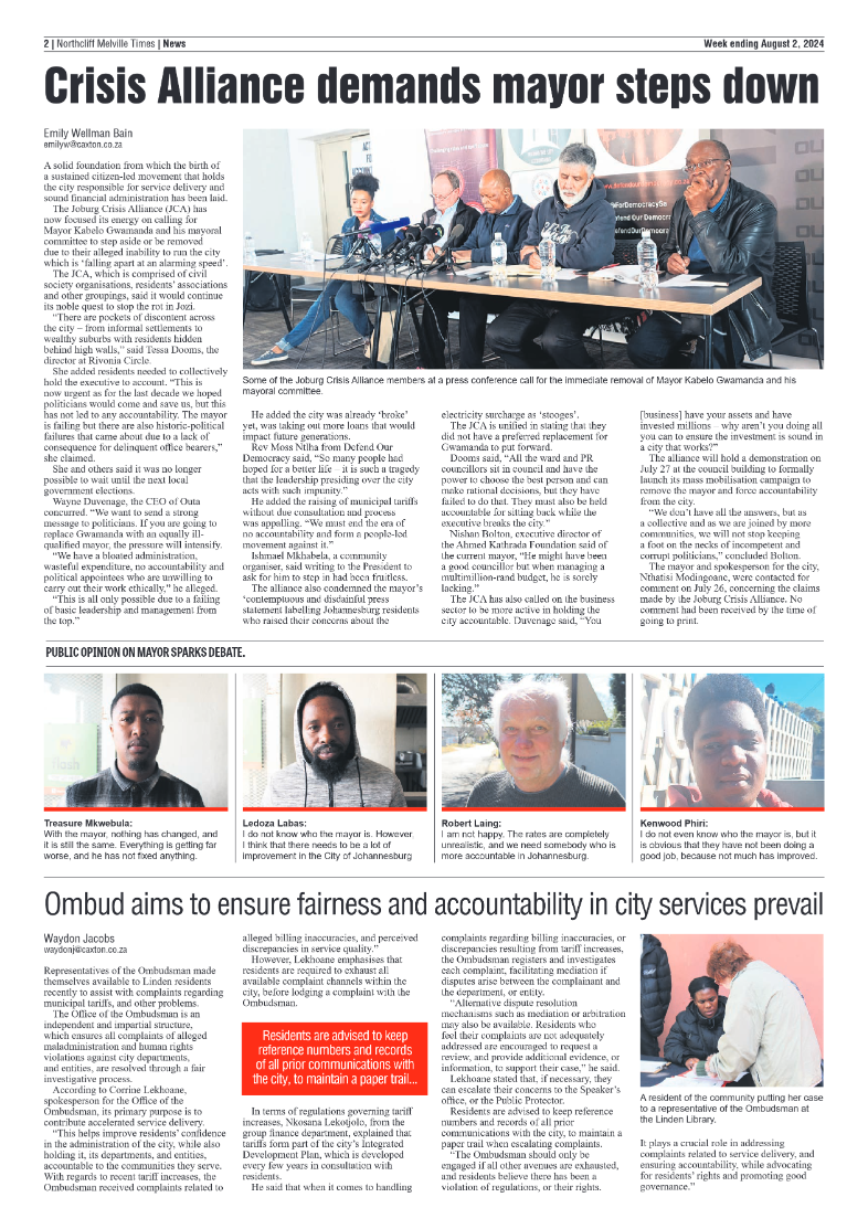 Northcliff Melville Times 2 August 2024 page 2