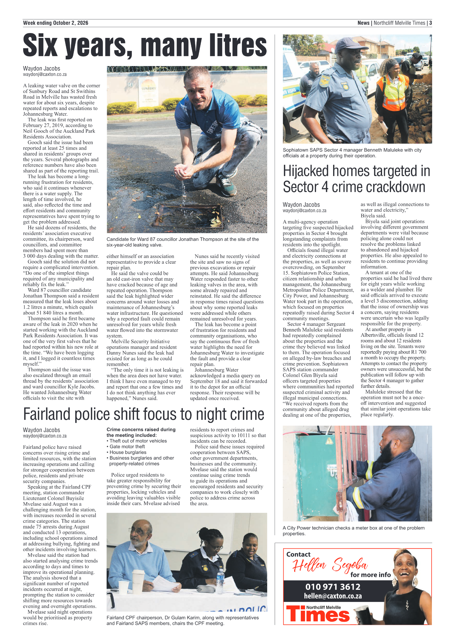 Northcliff Melville Times 2 October 2026 page 3