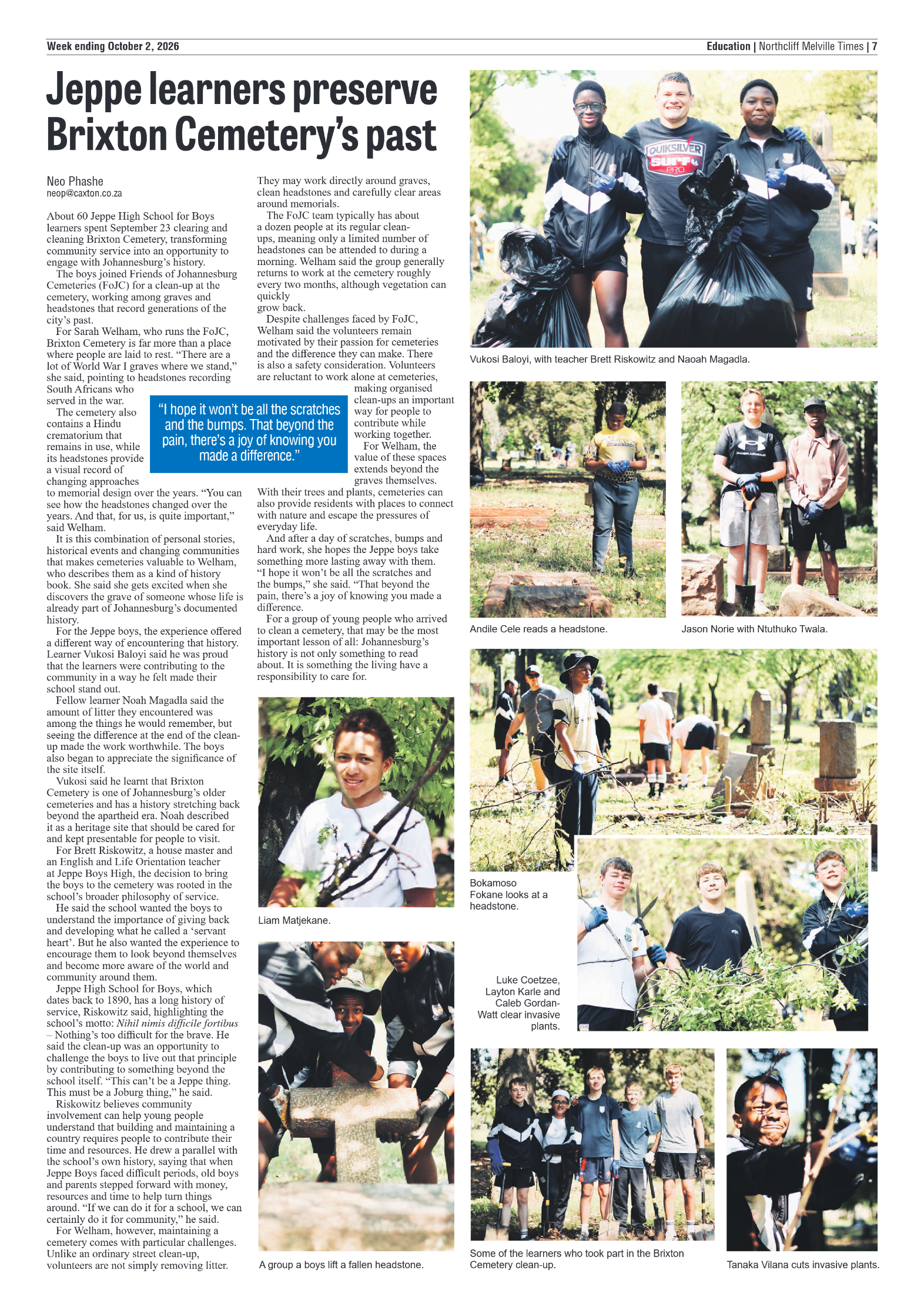 Northcliff Melville Times 2 October 2026 page 7