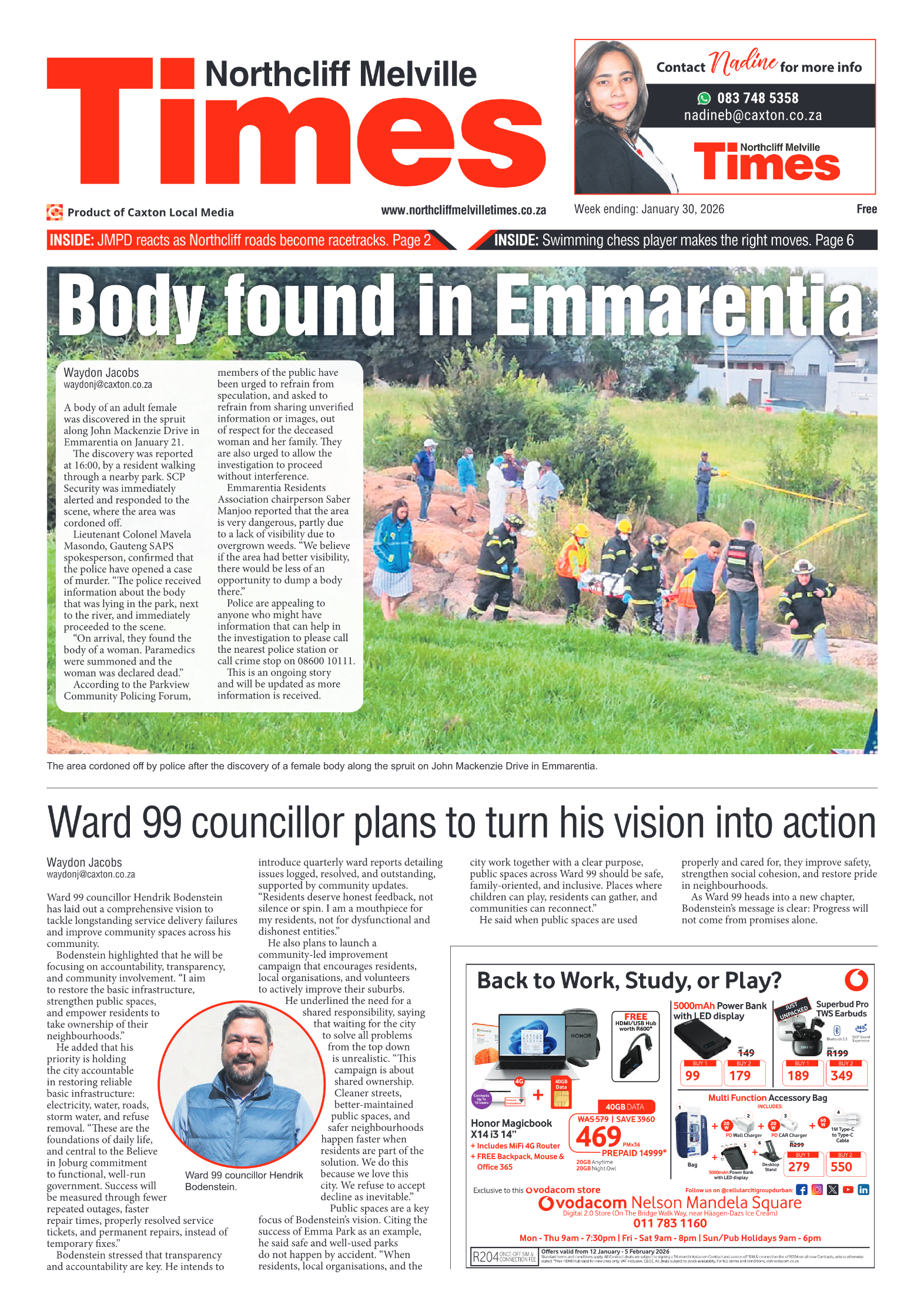 Northcliff Melville Times 30 January 2026 page 1