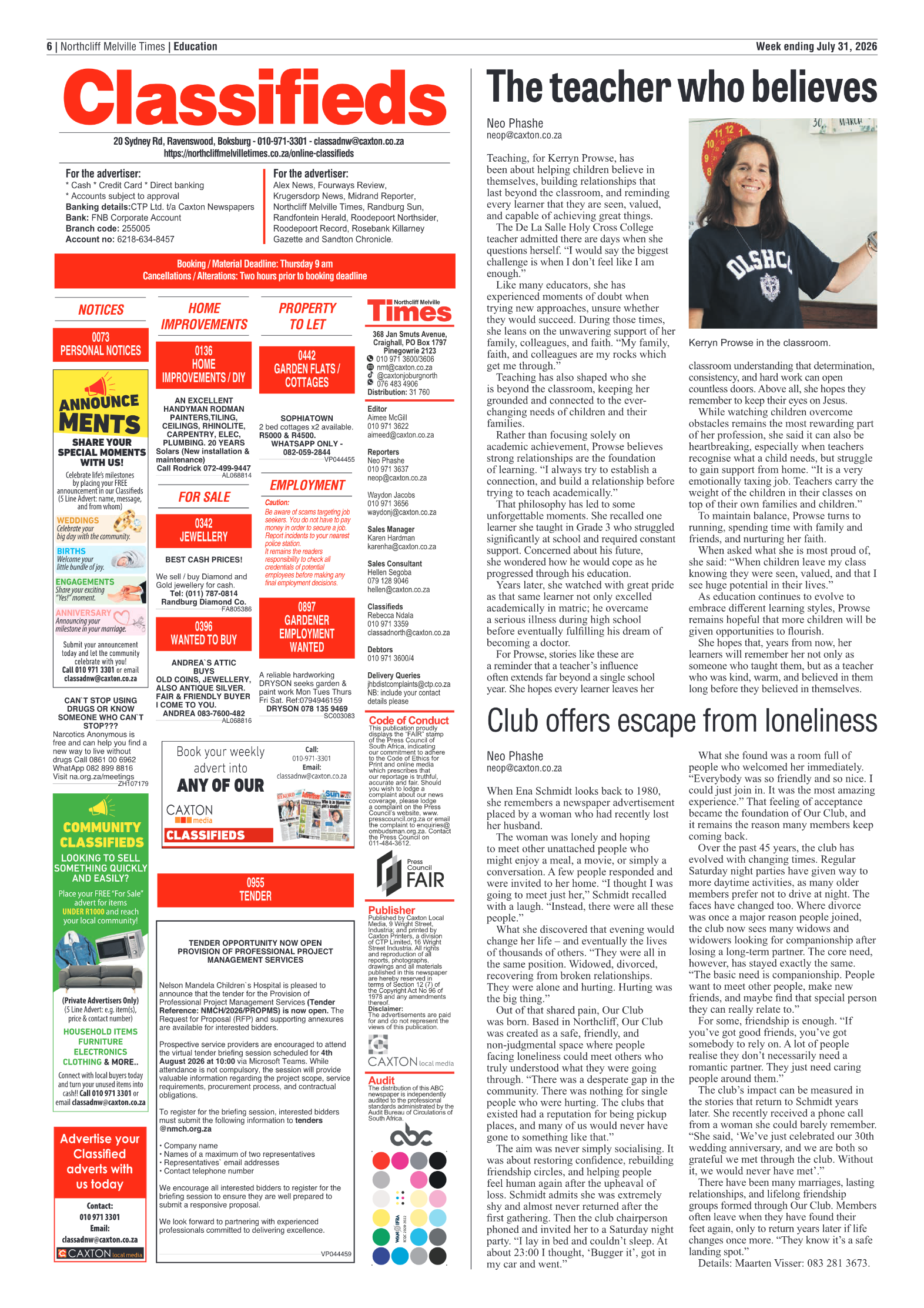 Northcliff Melville Times 31 July 2026 page 18