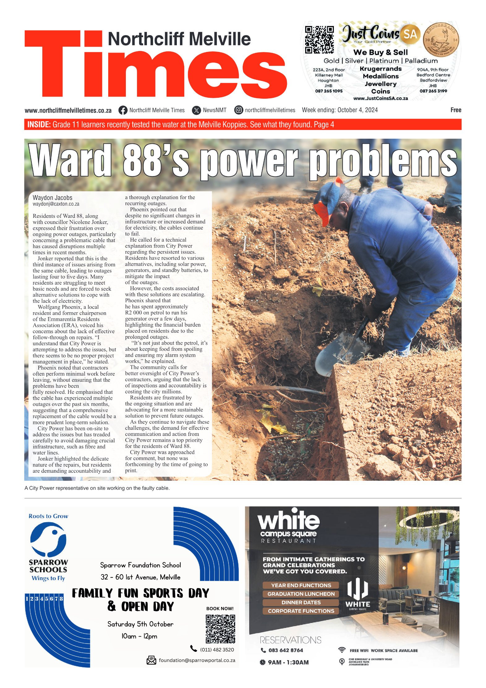 Northcliff Melville Times 4 October 2024 page 1