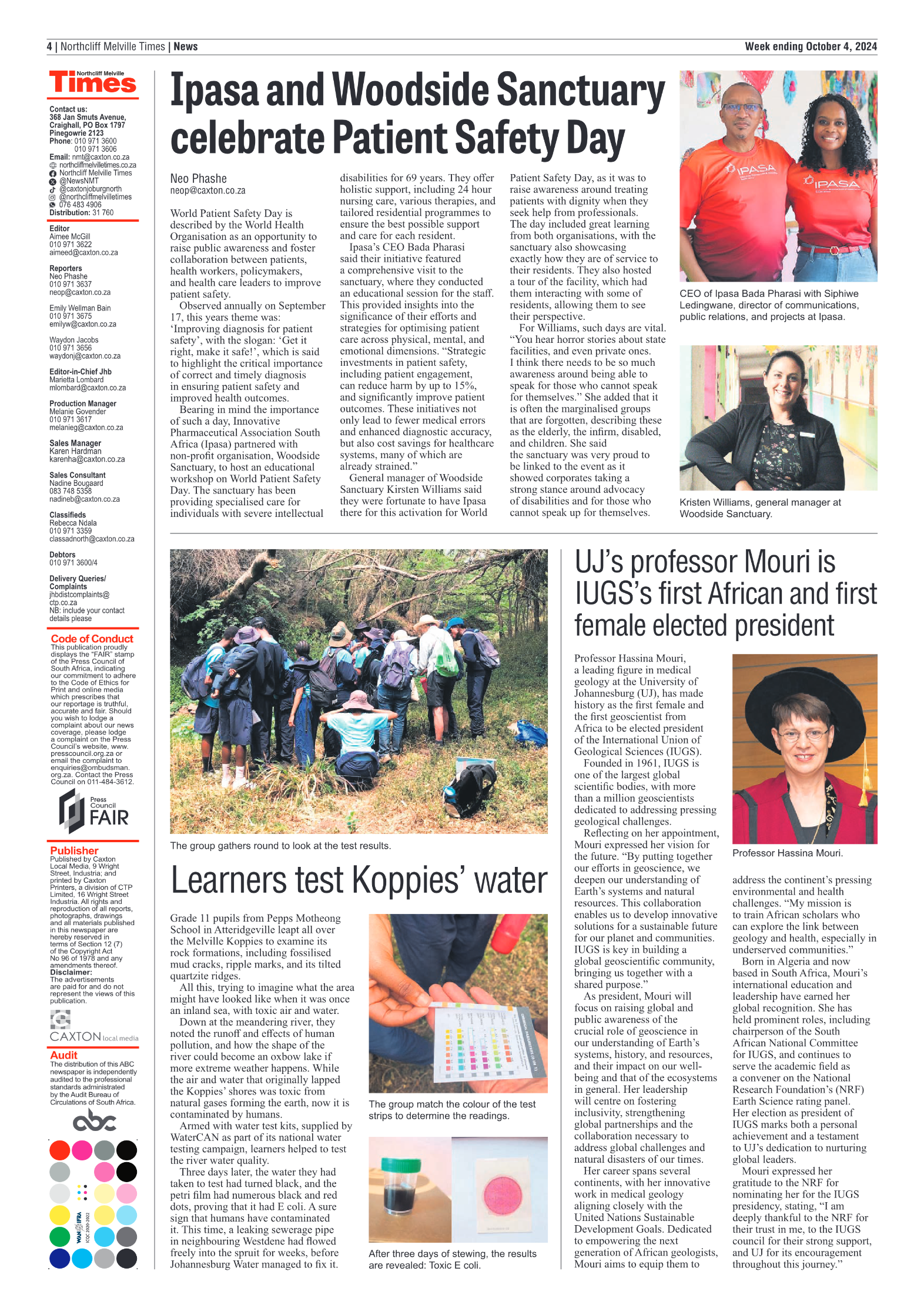 Northcliff Melville Times 4 October 2024 page 4