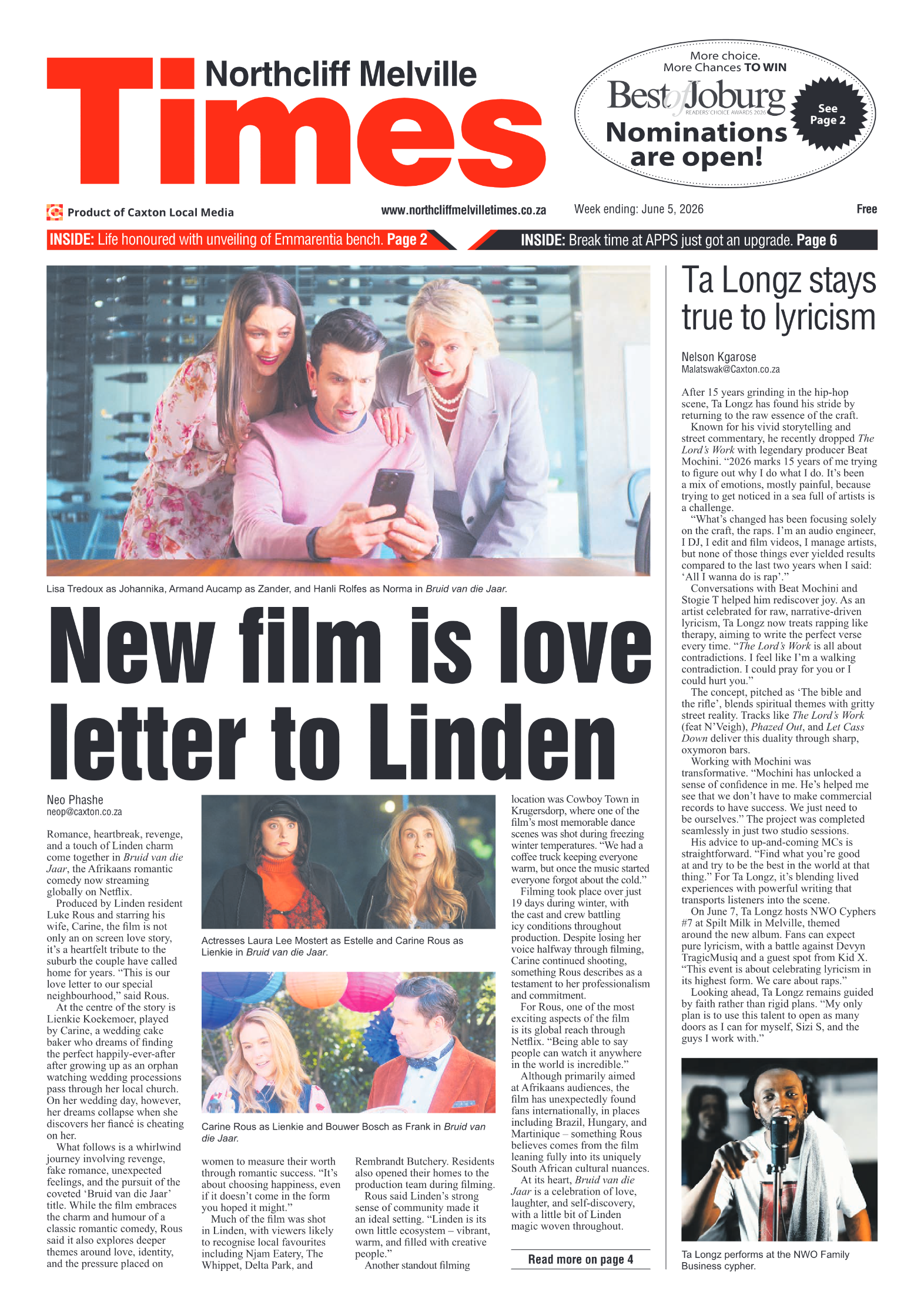 Northcliff Melville Times 5 June 2026 page 1