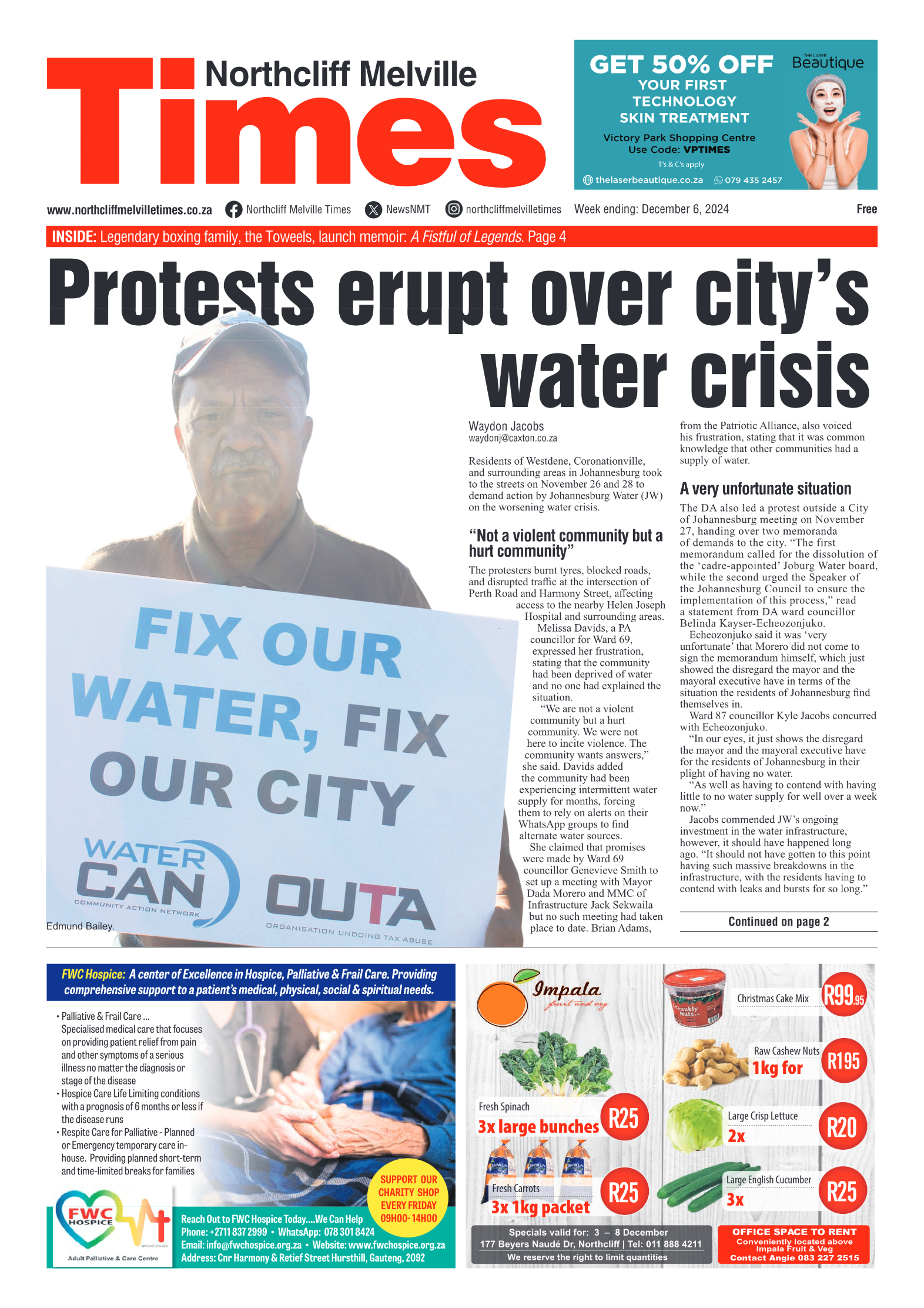 Northcliff Melville Times 6 December 2024 page 1