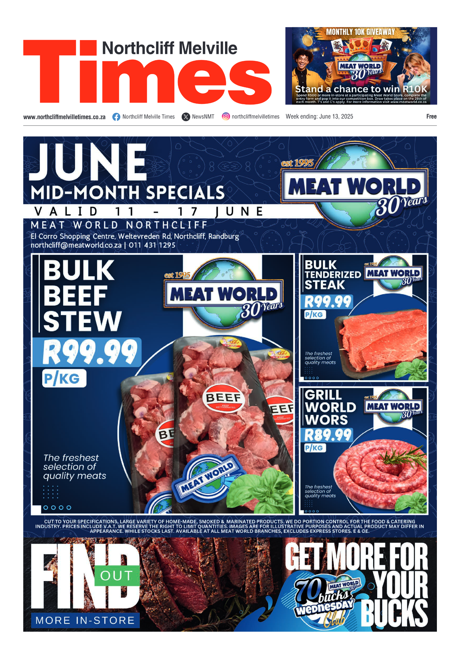 Northcliff Melville Times 13 June 2025 page 1