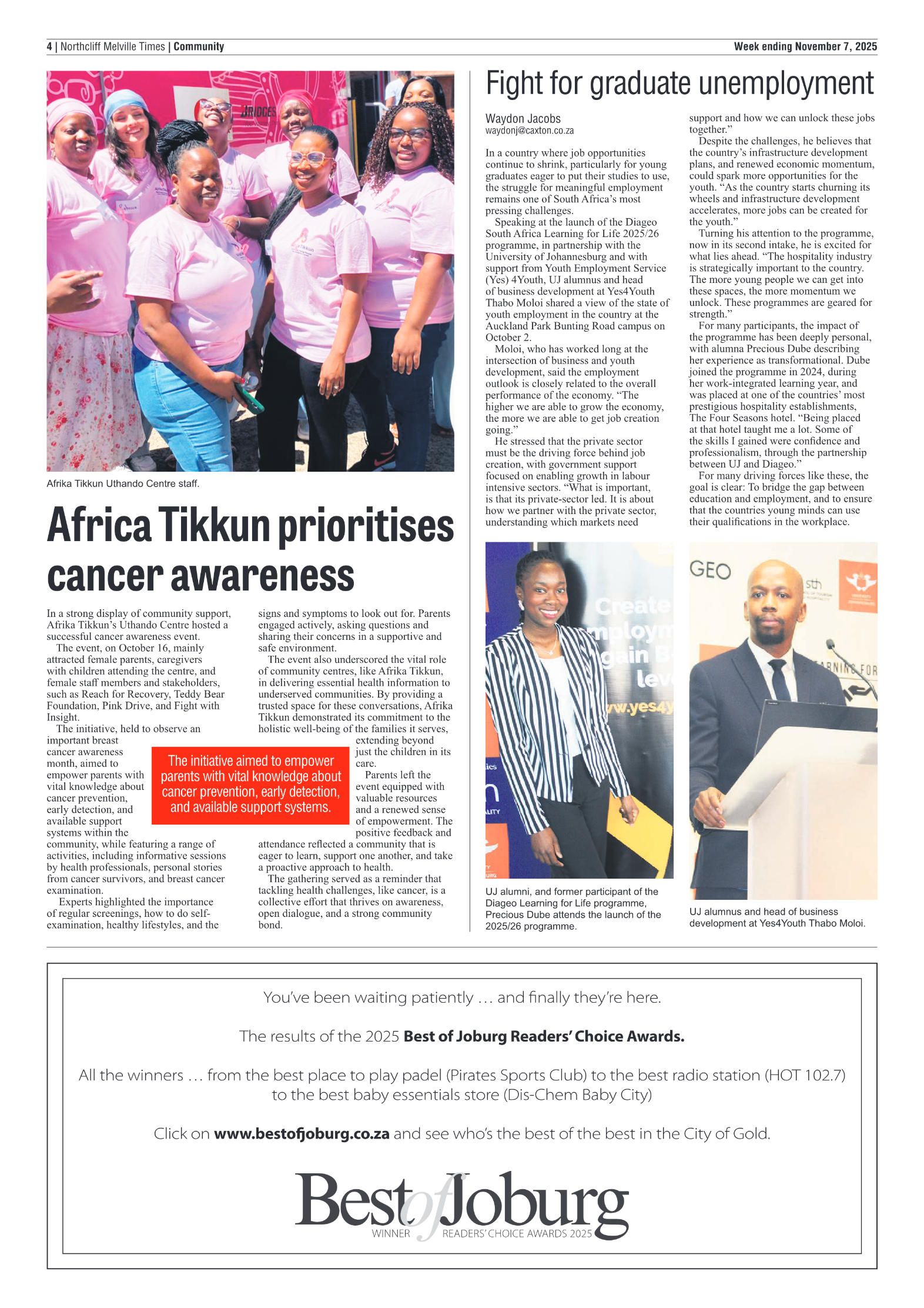 Northcliff Melville Times 7 November 2025 page 4