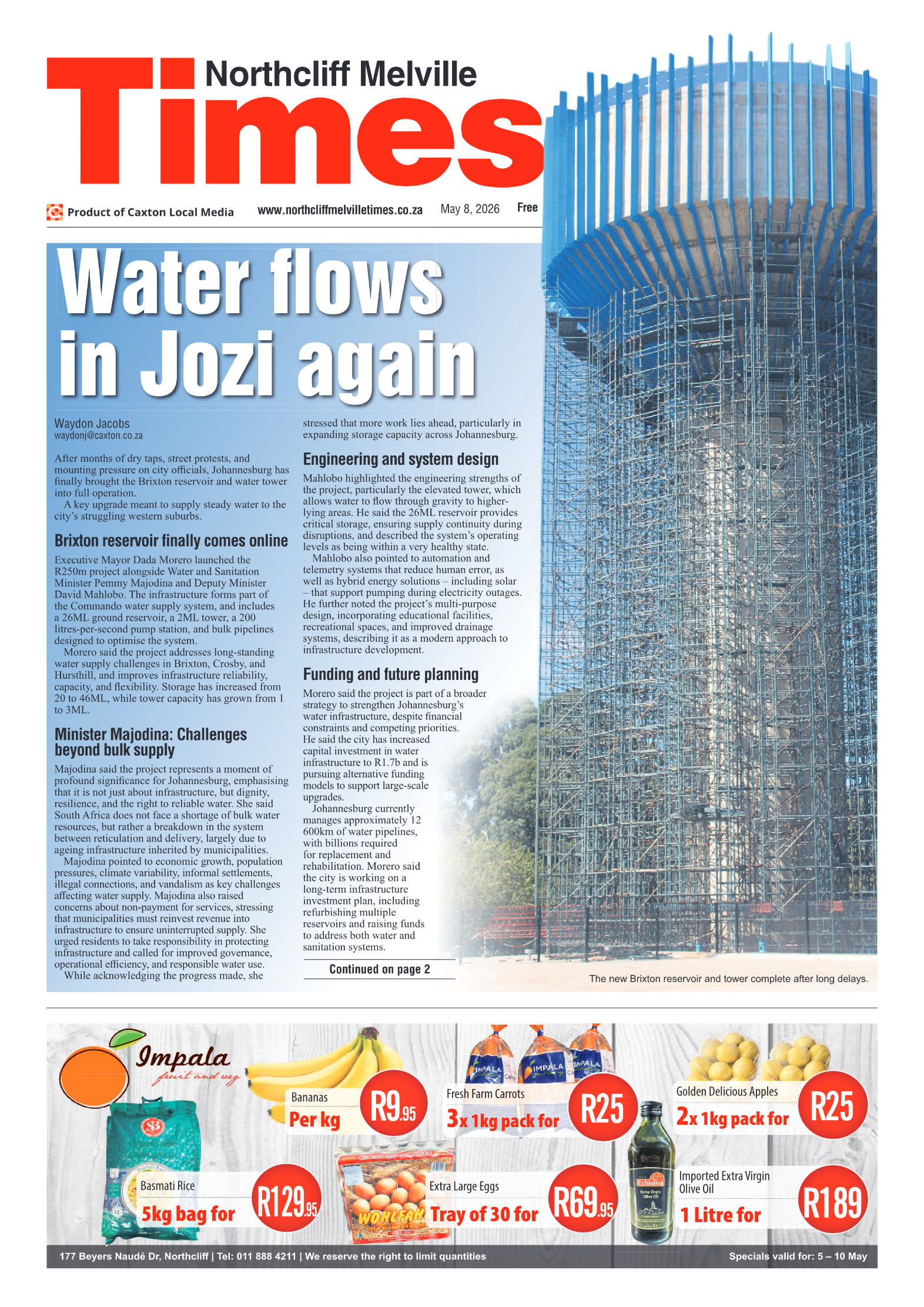 Northcliff Melville Times 8 May 2026 page 1