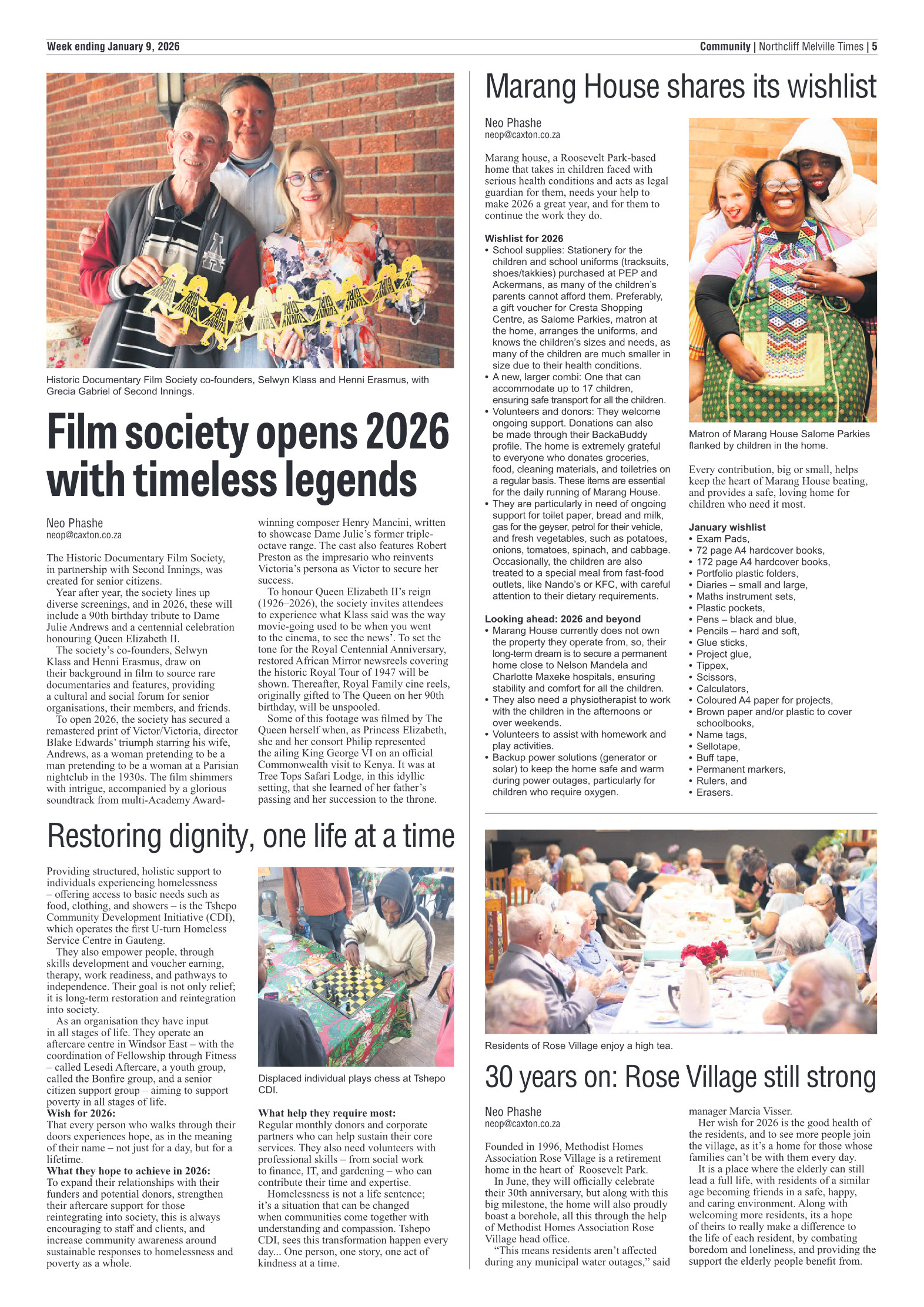Northcliff Melville Times 9 January 2026 page 5