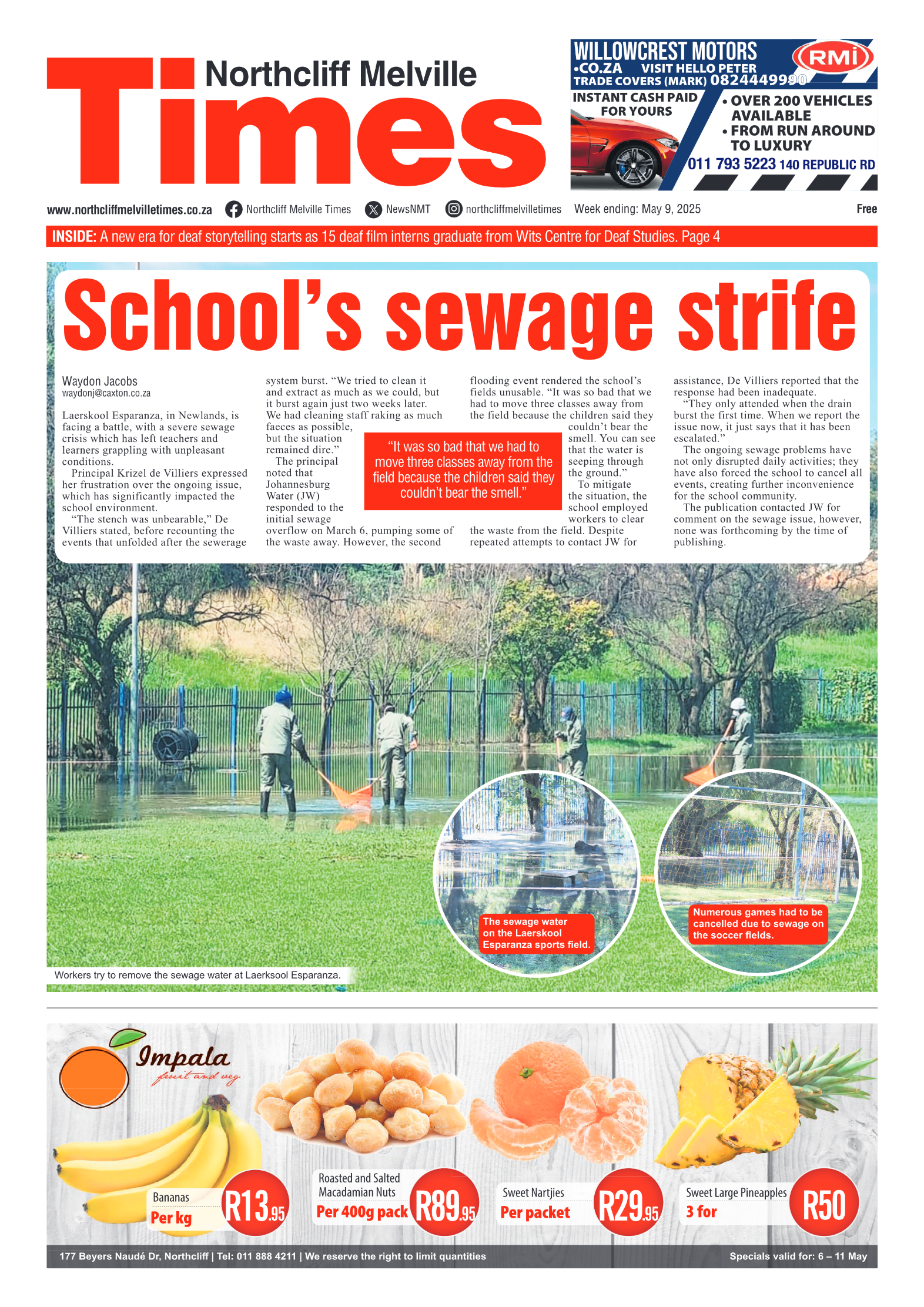 Northcliff Melville Times 9 May 2025 page 1