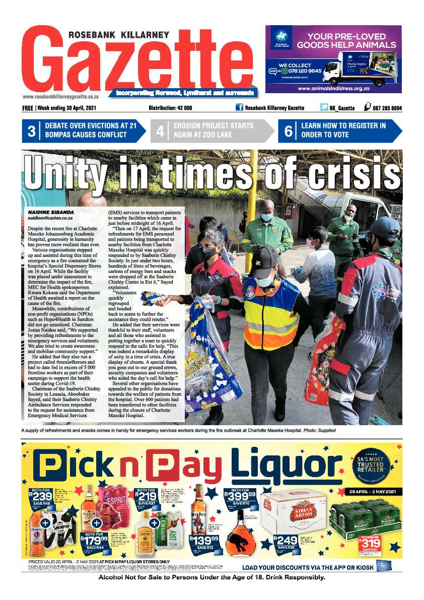 Rosebank Killarney Gazette 30 April 2021 page 1