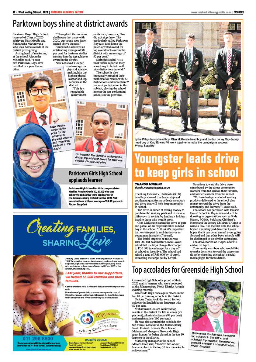 Rosebank Killarney Gazette 30 April 2021 page 12