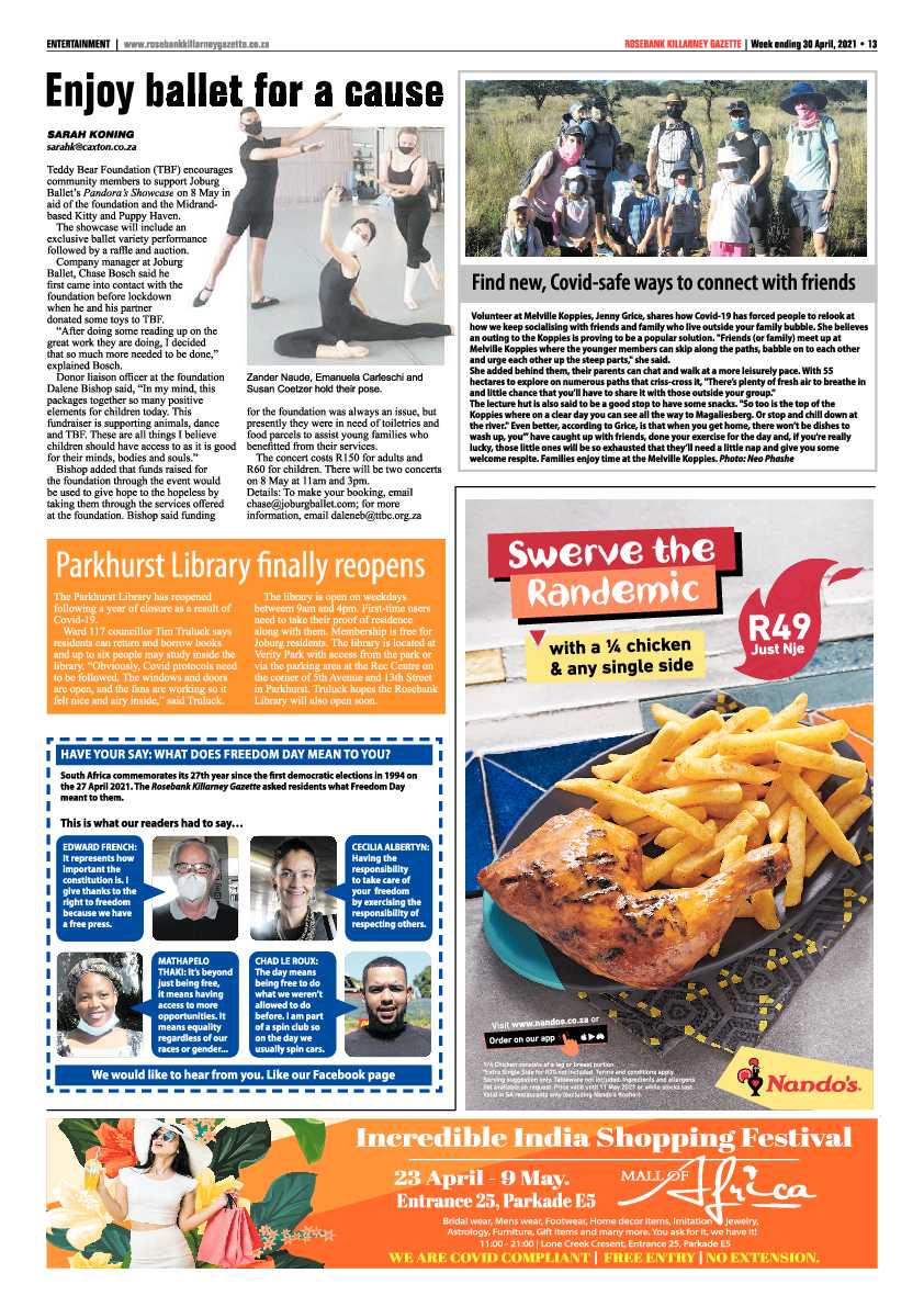 Rosebank Killarney Gazette 30 April 2021 page 13