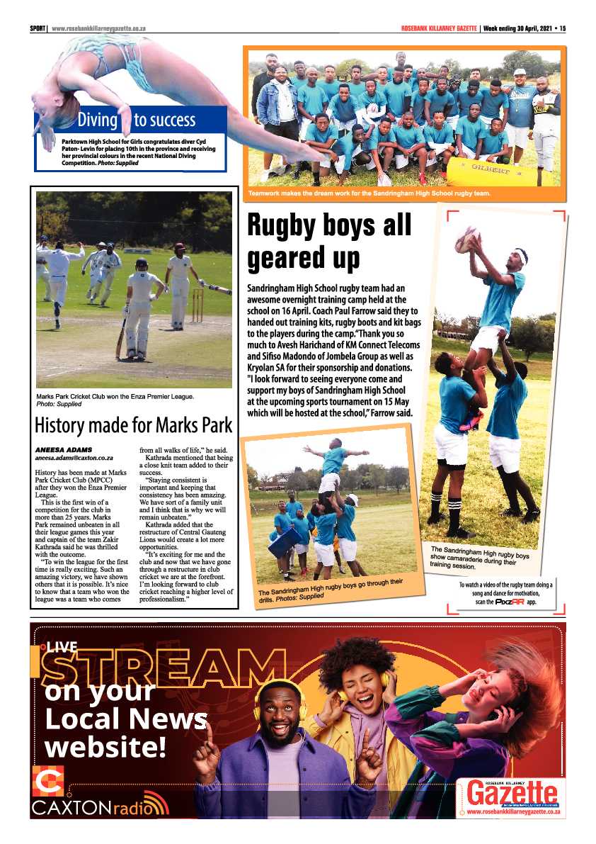 Rosebank Killarney Gazette 30 April 2021 page 15