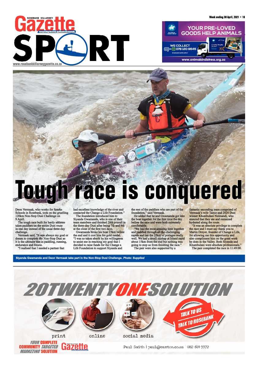 Rosebank Killarney Gazette 30 April 2021 page 16
