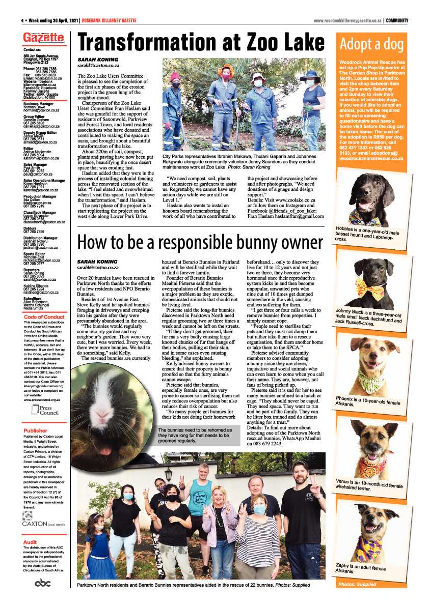 Rosebank Killarney Gazette 30 April 2021 page 4