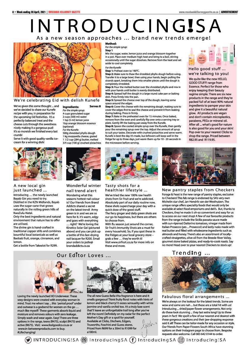 Rosebank Killarney Gazette 30 April 2021 page 8
