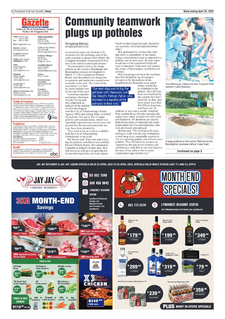 Rosebank Killarney Gazette 28 April 2023 page 2