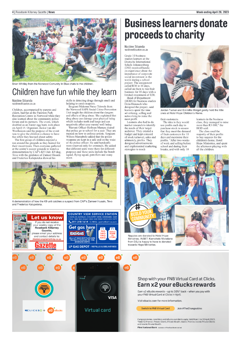 Rosebank Killarney Gazette 28 April 2023 page 4