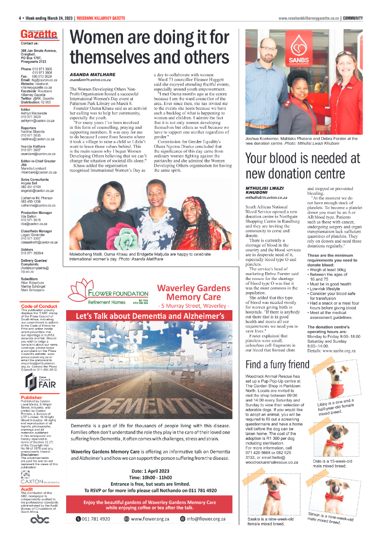 Rosebank Killarney Gazette 24 March 2023 page 4