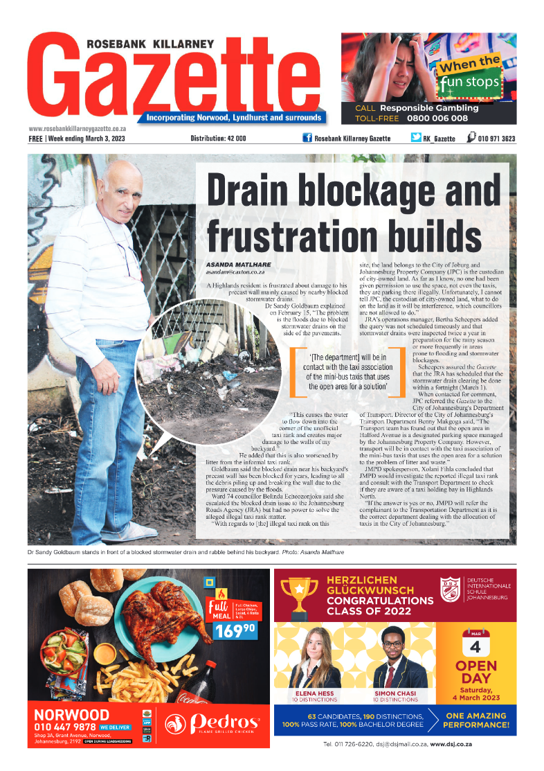 Rosebank Killarney Gazette 3 March 2023 page 1