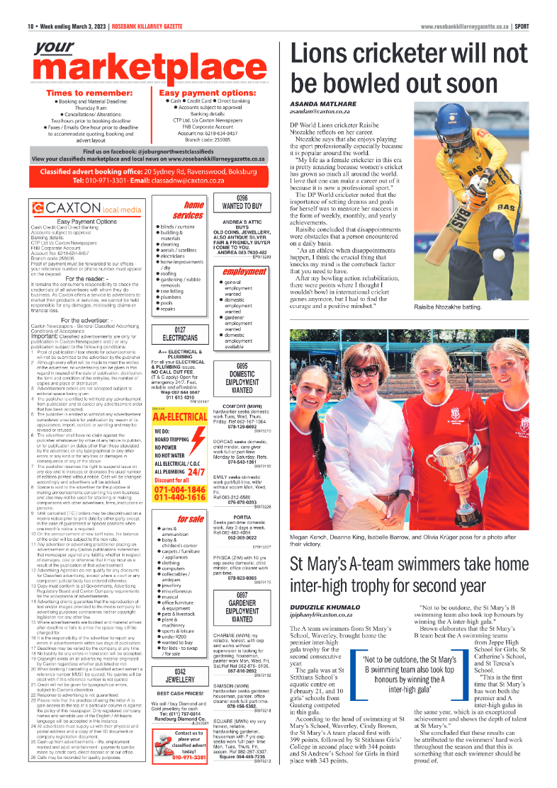 Rosebank Killarney Gazette 3 March 2023 page 10