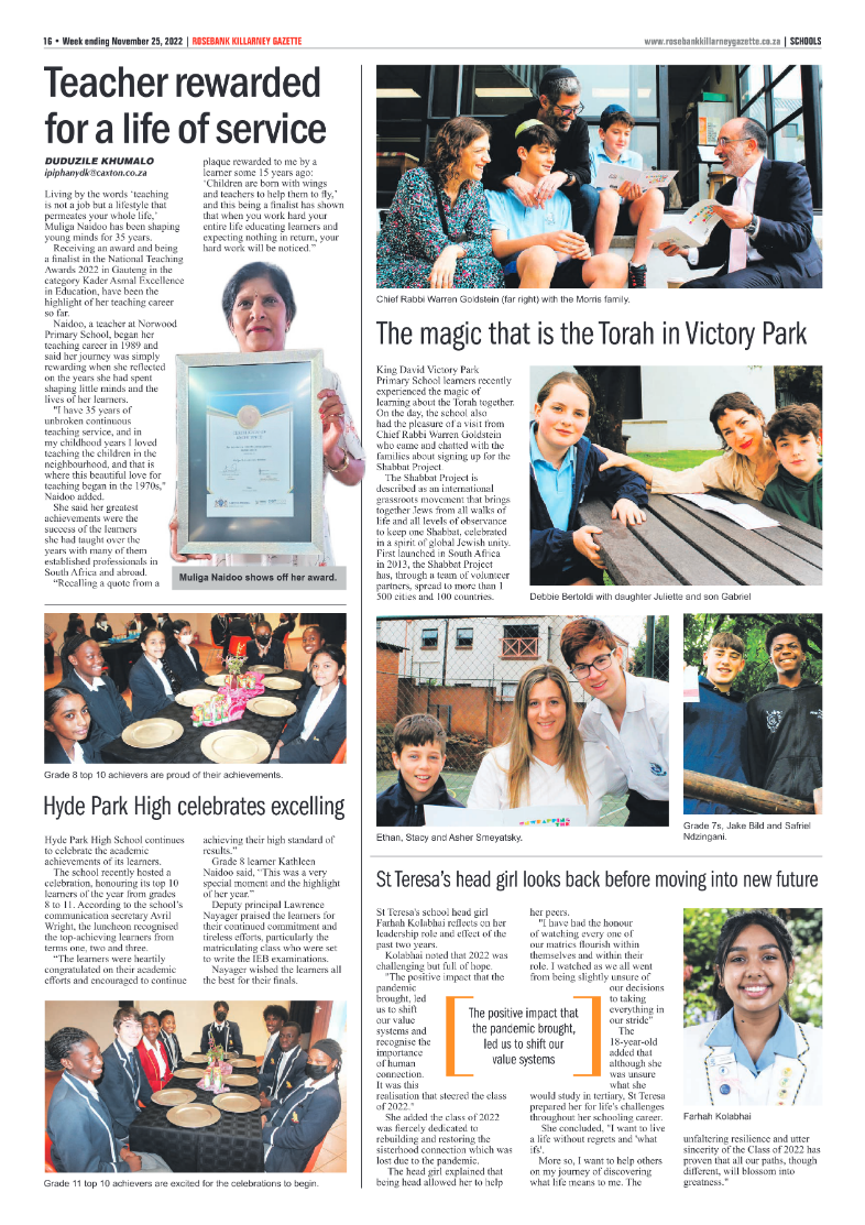 Rosebank Killarney Gazette Nov 25 2022 page 16