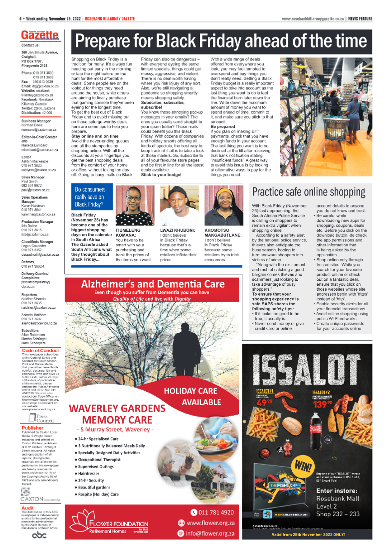 Rosebank Killarney Gazette Nov 25 2022 page 4