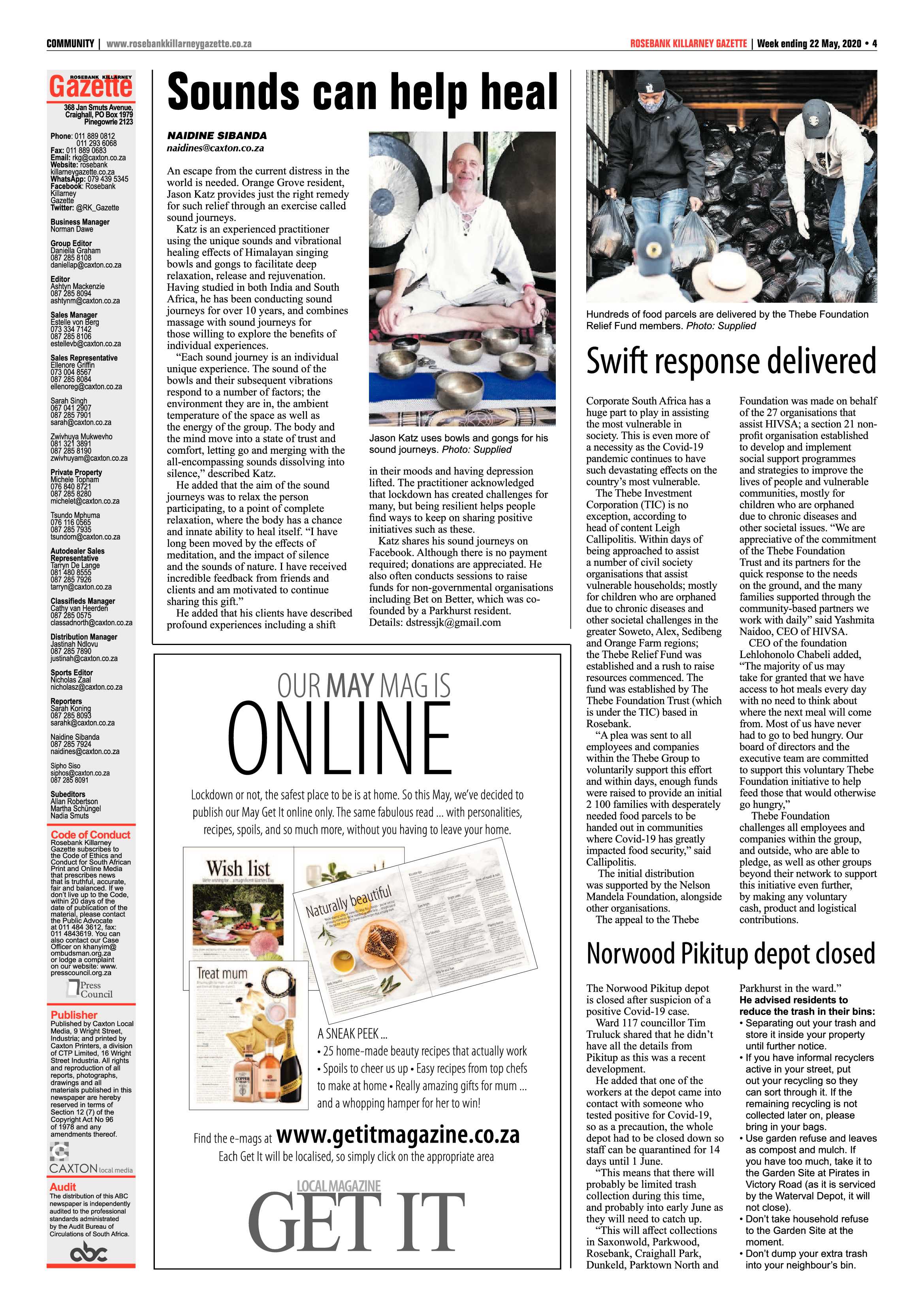 Rosebank Killarney Gazette 22 May 2020 page 4