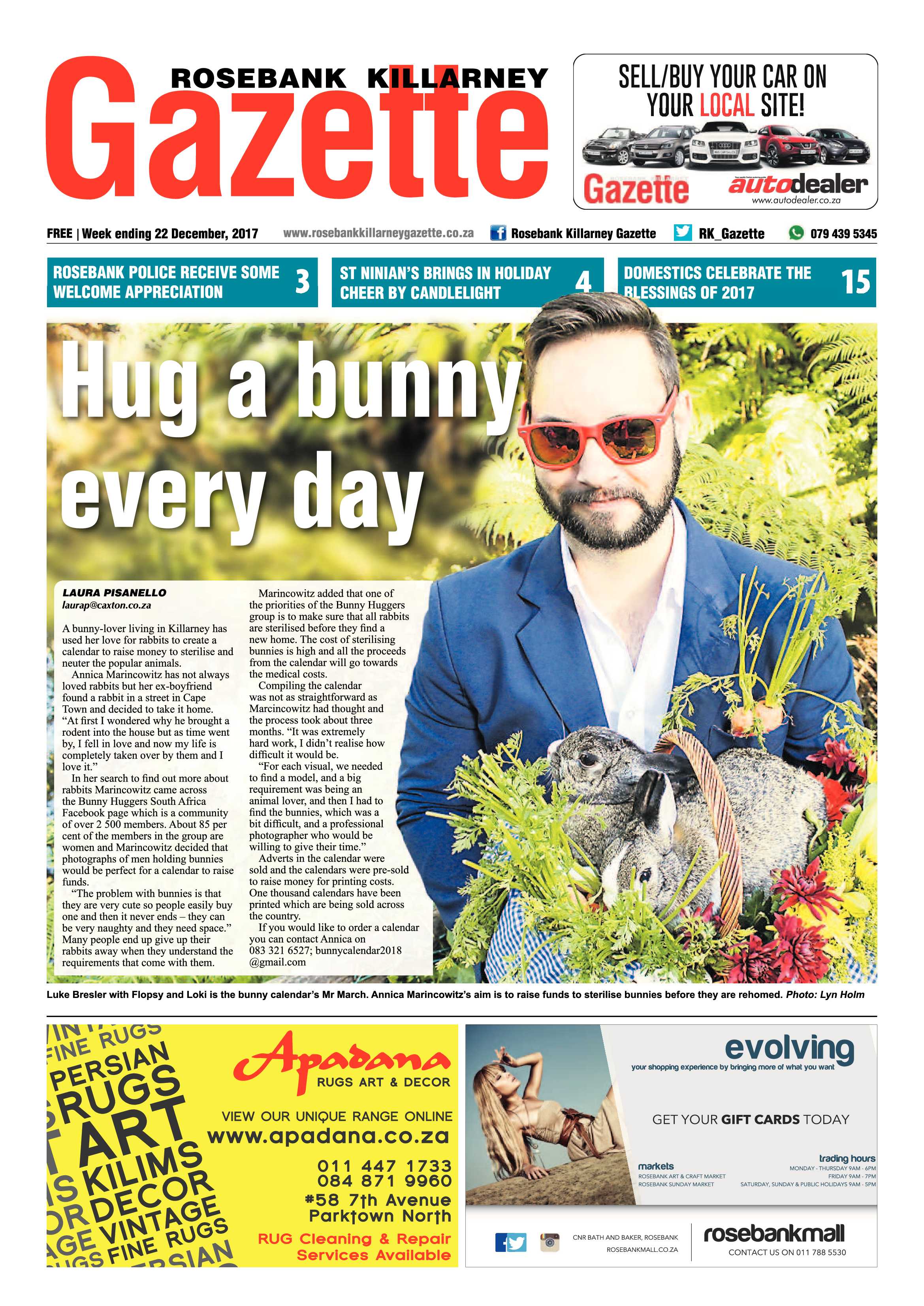 Rosebank Killarney Gazette 22 December, 2017 page 1