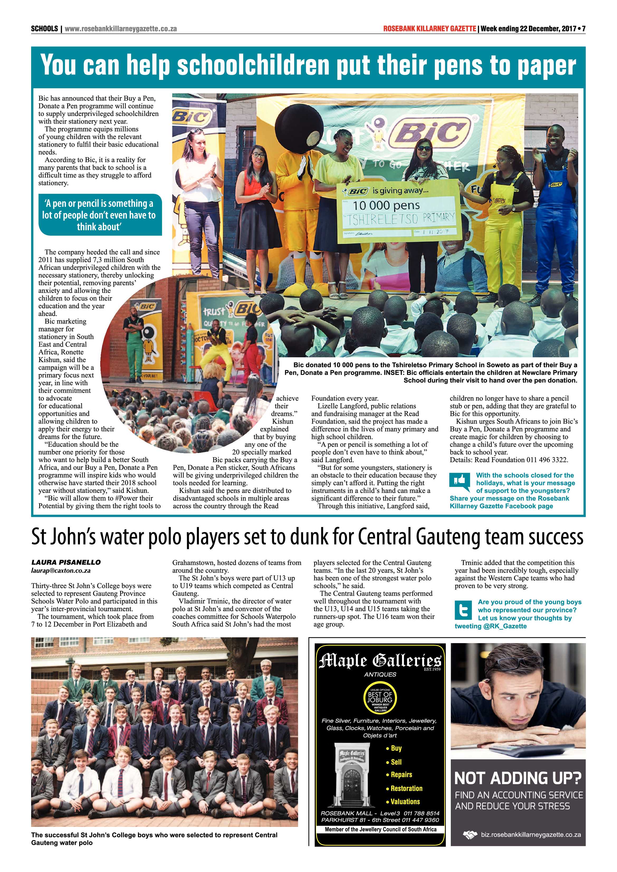 Rosebank Killarney Gazette 22 December, 2017 page 7