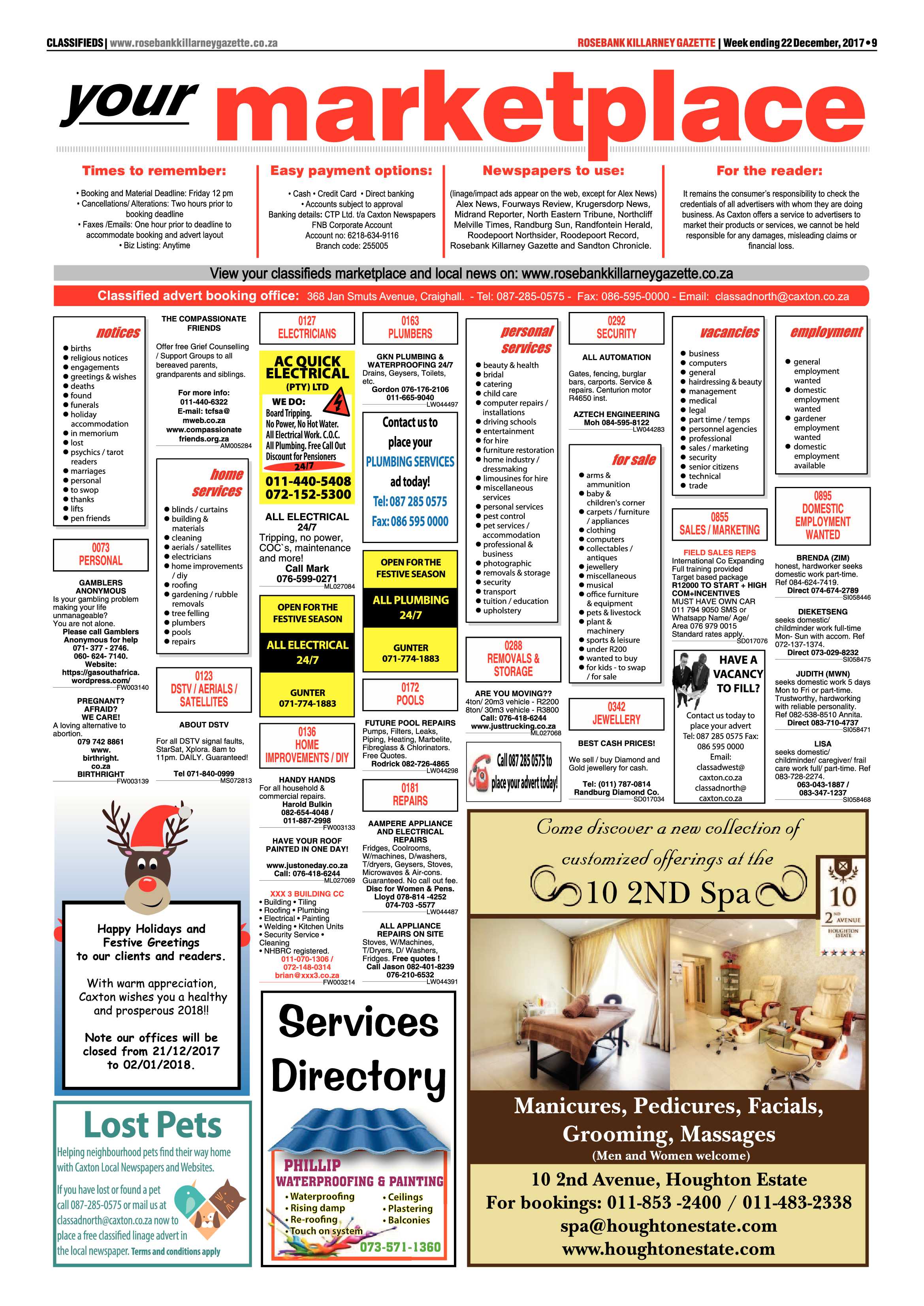 Rosebank Killarney Gazette 22 December, 2017 page 9