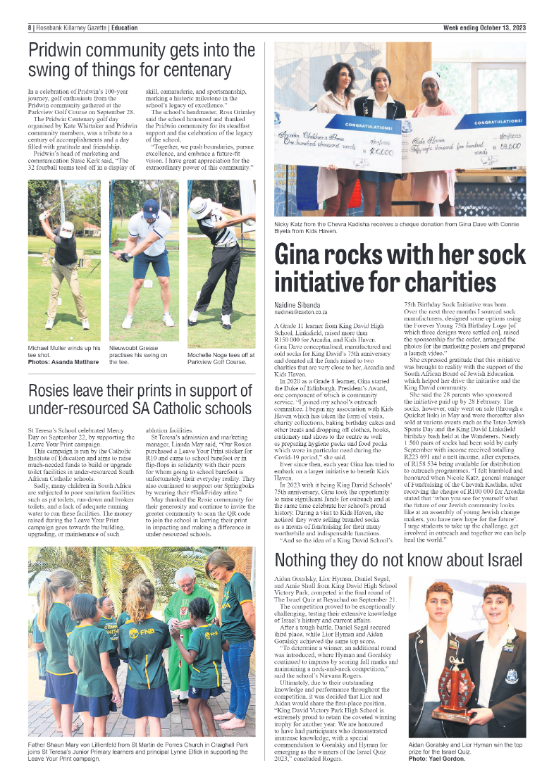 Rosebank Killarney Gazette 13 October 2023 page 8