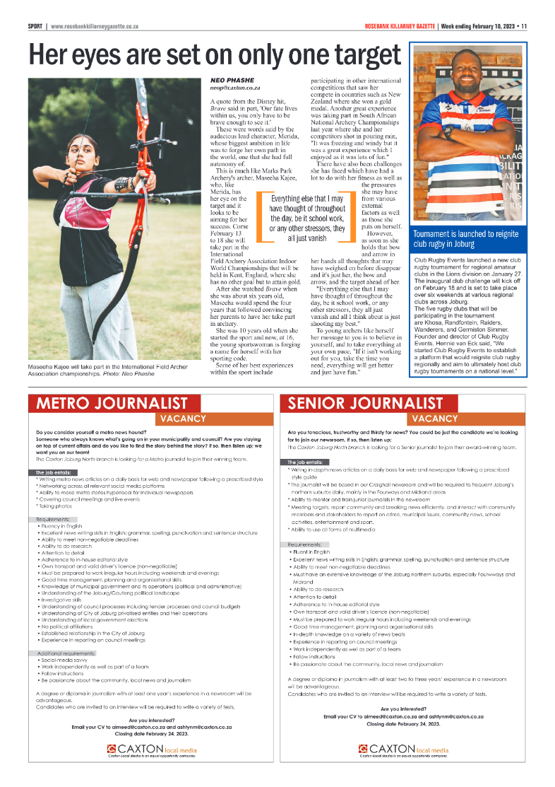 Rosebank KIllarney Gazette 10 Feb 2023 page 11