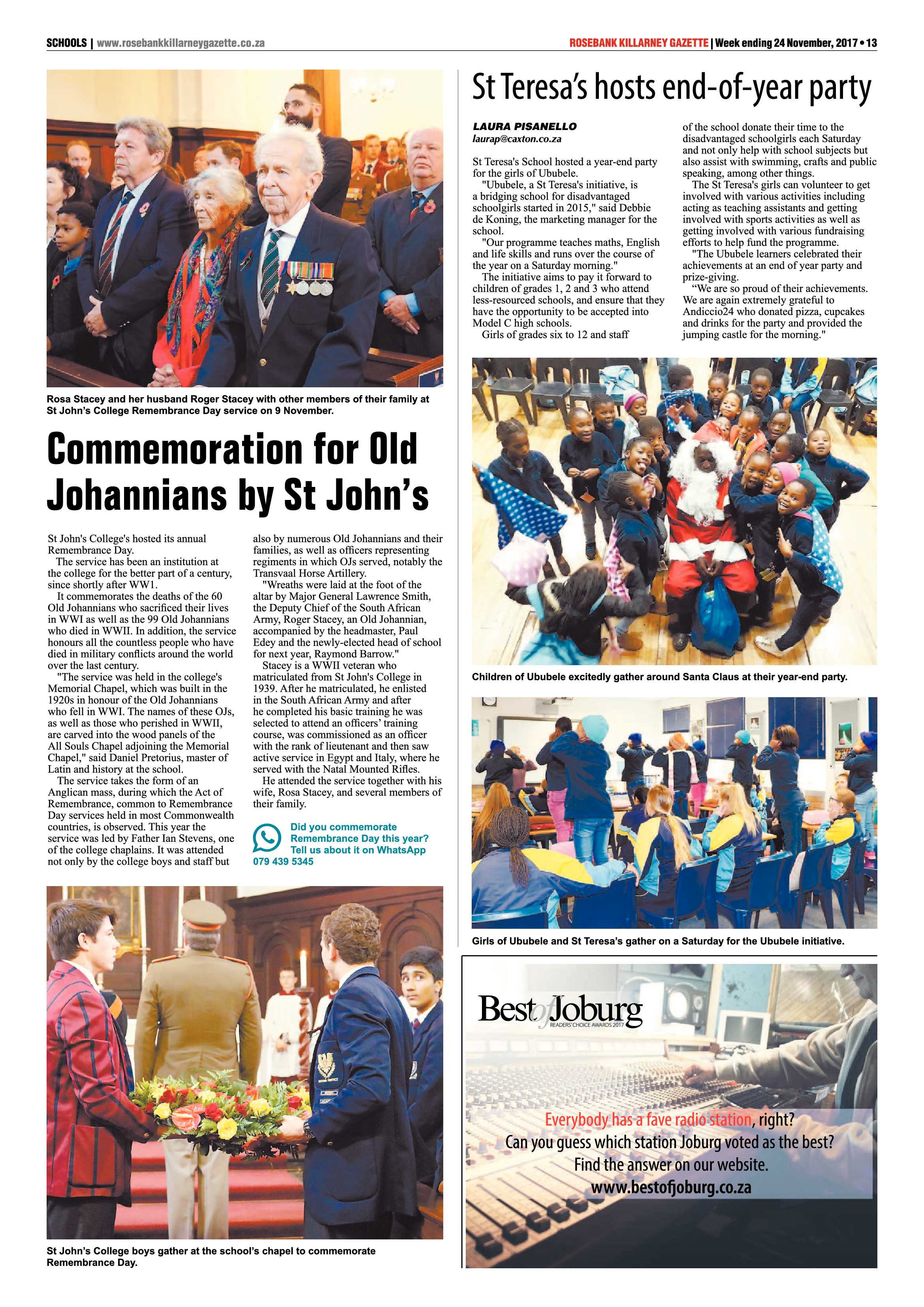 Rosebank Killareny Gazette 24 November, 2017 page 13
