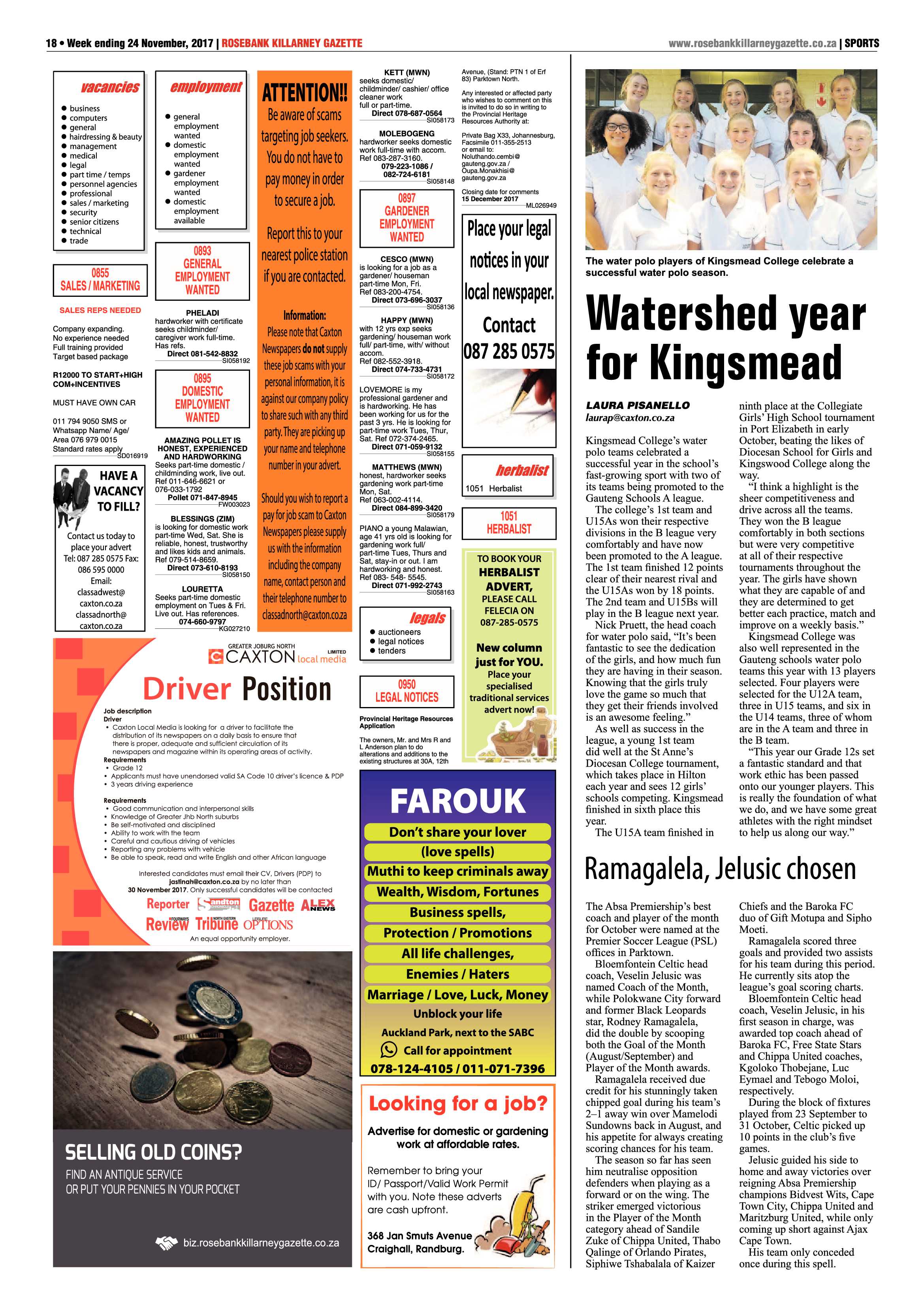 Rosebank Killareny Gazette 24 November, 2017 page 18