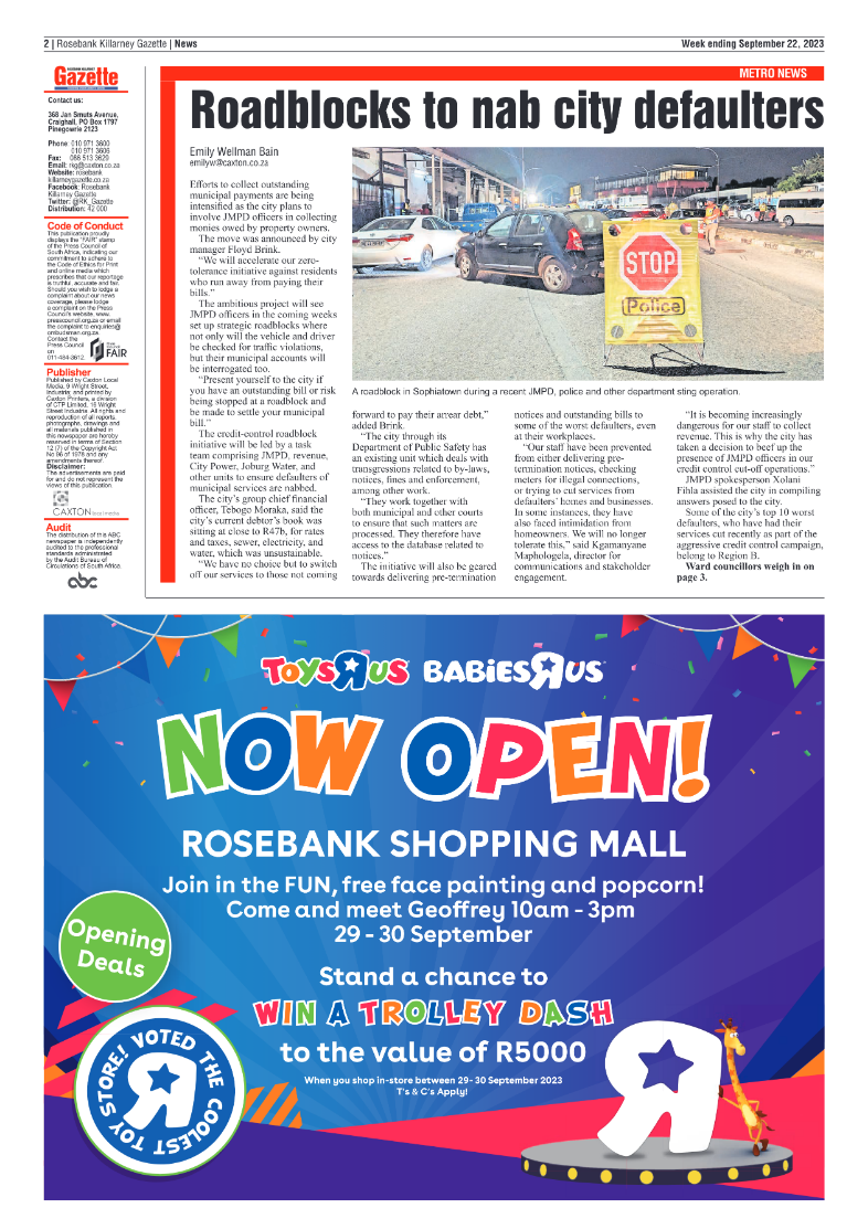 Rosebank Killarney Gazette 22 September 2023 page 2
