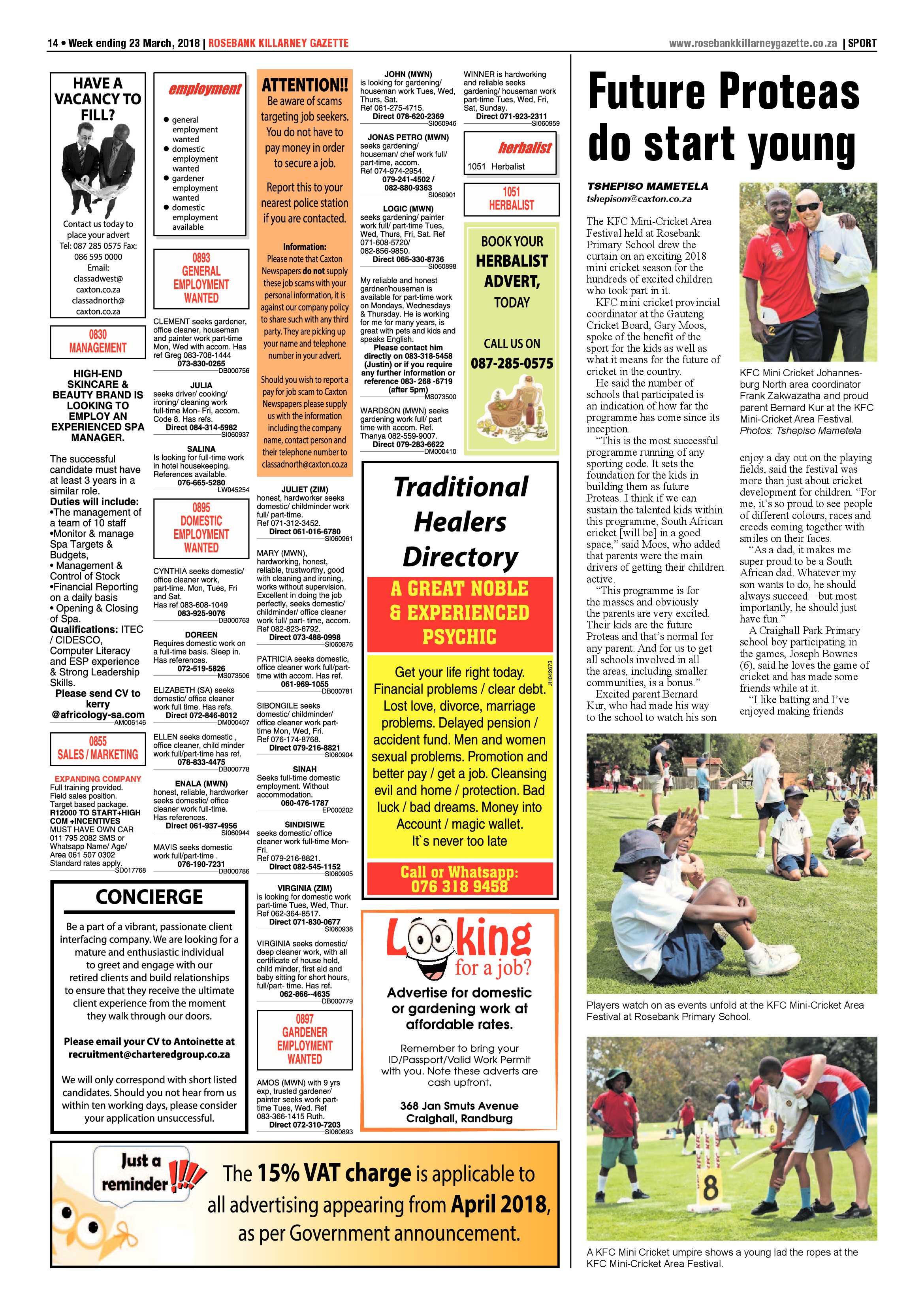 Rosebank Killarney Gazette 23 March 2018 page 30