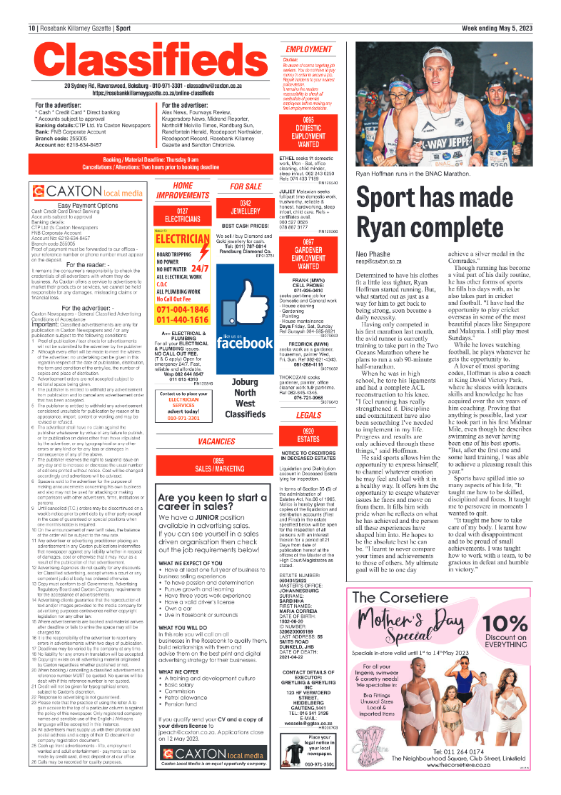Rosebank Killarney Gazette 5 May 2023 page 10