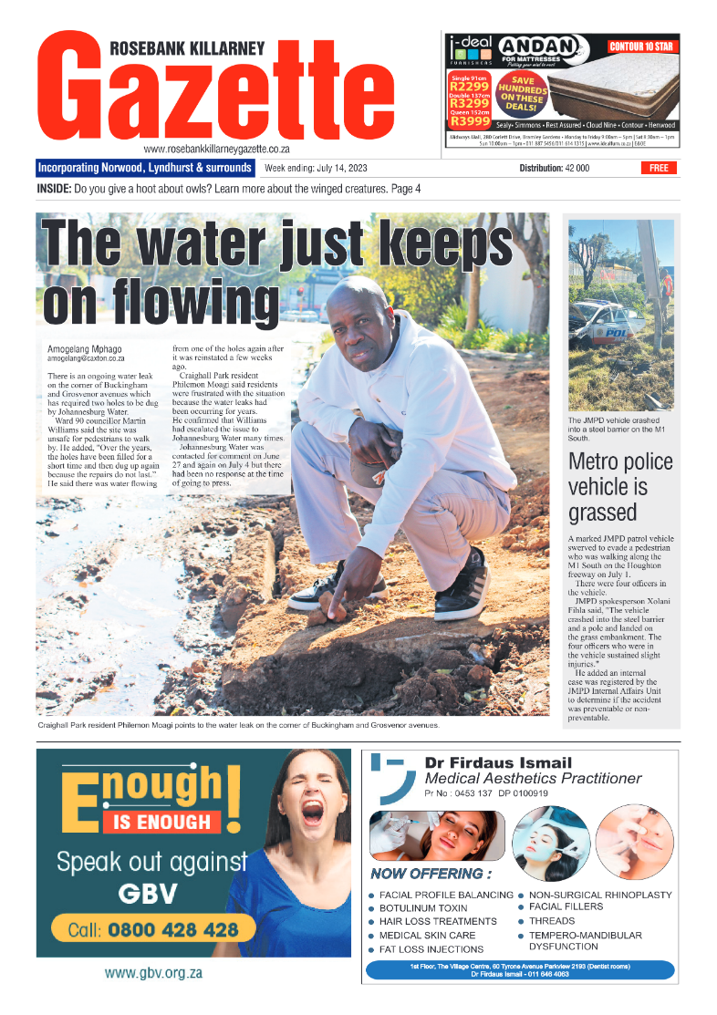 Rosebank Killarney Gazette 14 July 2023 page 1