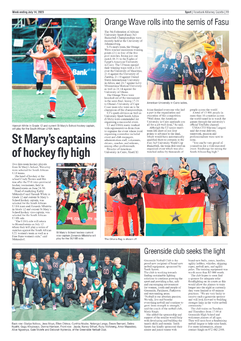 Rosebank Killarney Gazette 14 July 2023 page 11