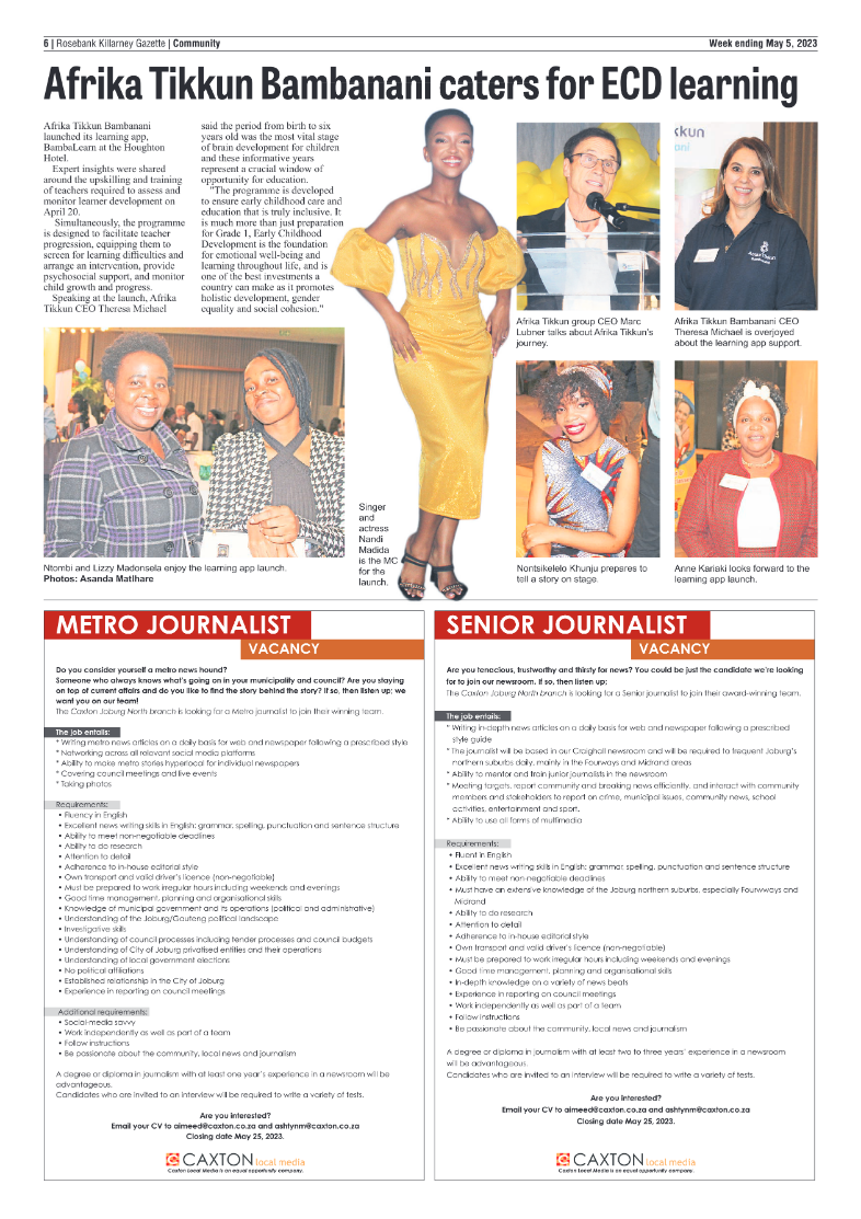 Rosebank Killarney Gazette 5 May 2023 page 6