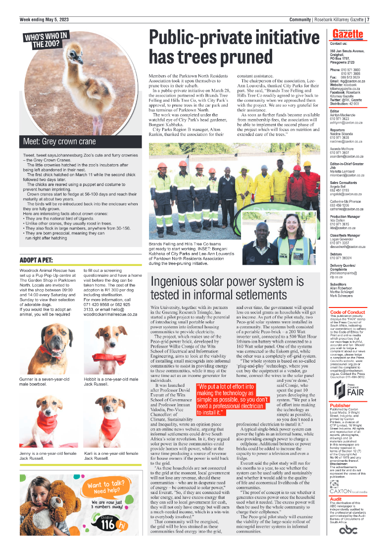 Rosebank Killarney Gazette 5 May 2023 page 7