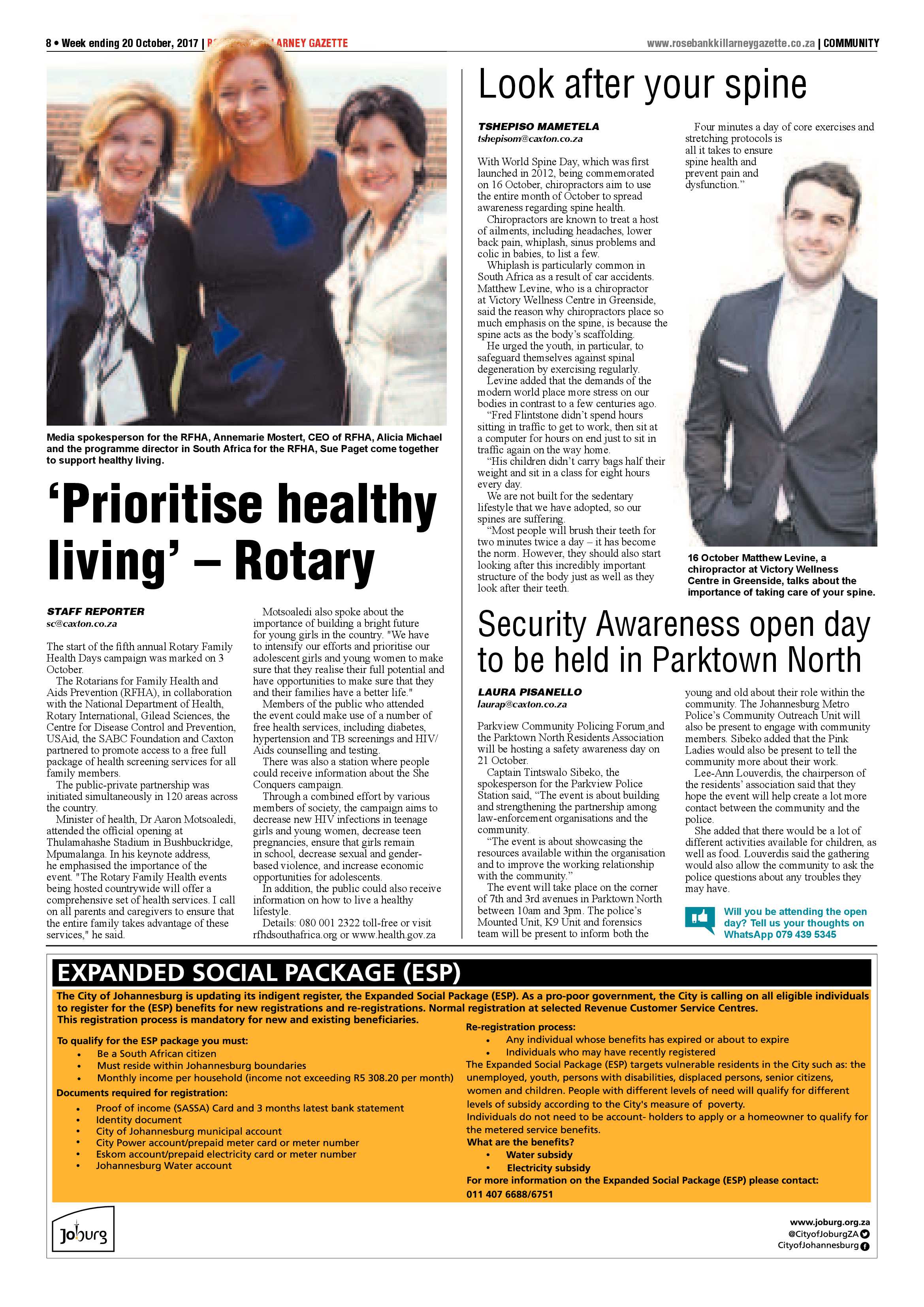 Rosebank Killarney Gazette – 20 October 2017 page 8